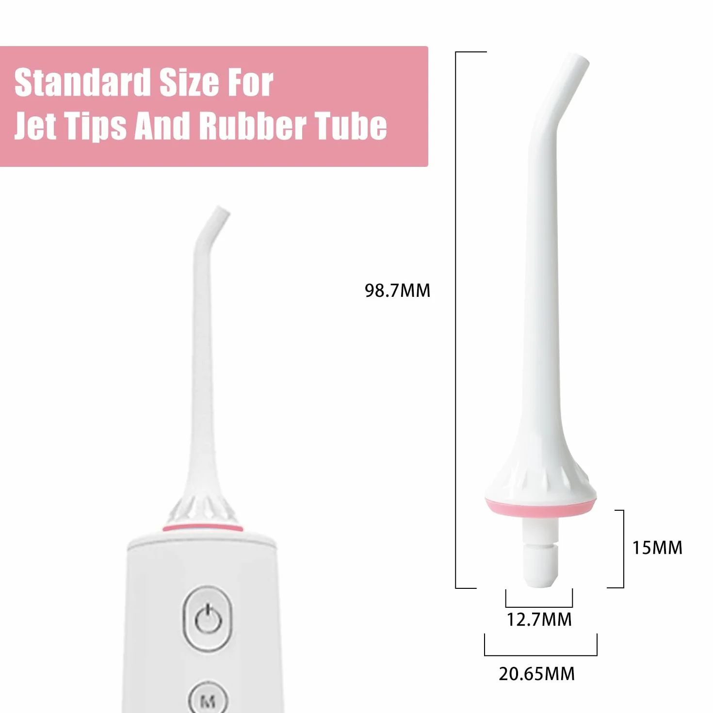 Punte di ricambio per idropulsore Oralfree, Nicwell, Nicefeel, Coslis, Insmart, Mospro, Zerhunt Water Flosser, ugello a getto per irrigatore orale, bianco, confezione da 3