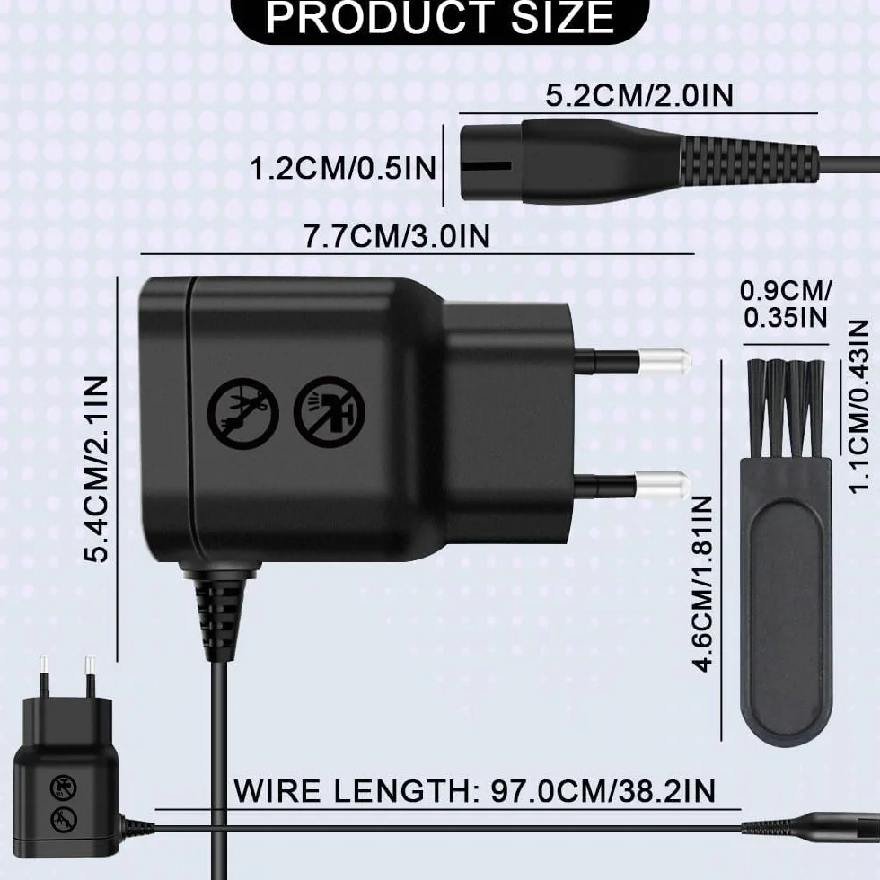 4.3V Caricabatterie per Philips Norelco OneBlade QP2520 QP2620 QP2510 Rasoio Alimentatore Cavo
