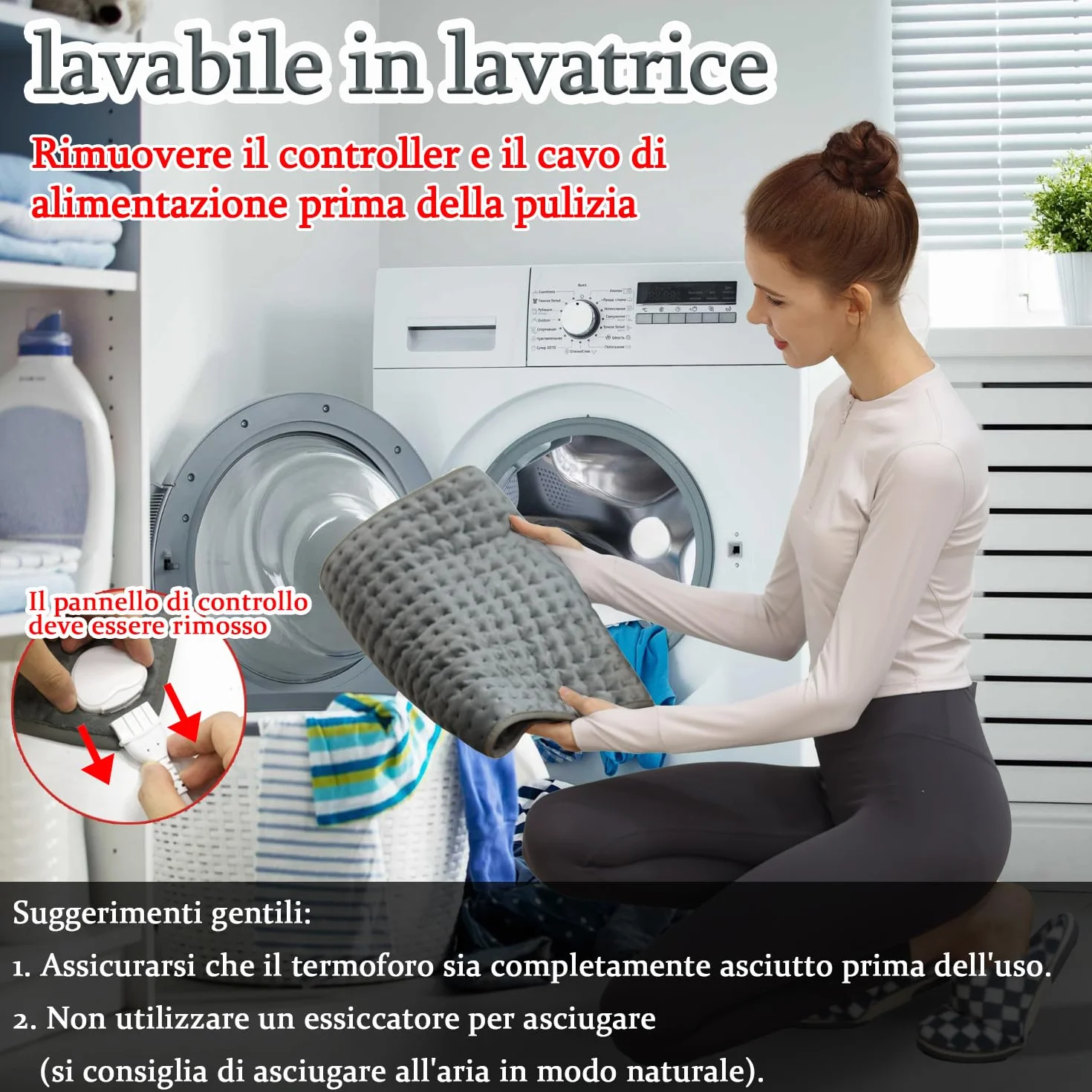 Termoforo Elettrico,Termoforo per schiena, collo, spalle e addome con spegnimento automatico, flanella morbida (Grigio Scuro, 30x60cm)