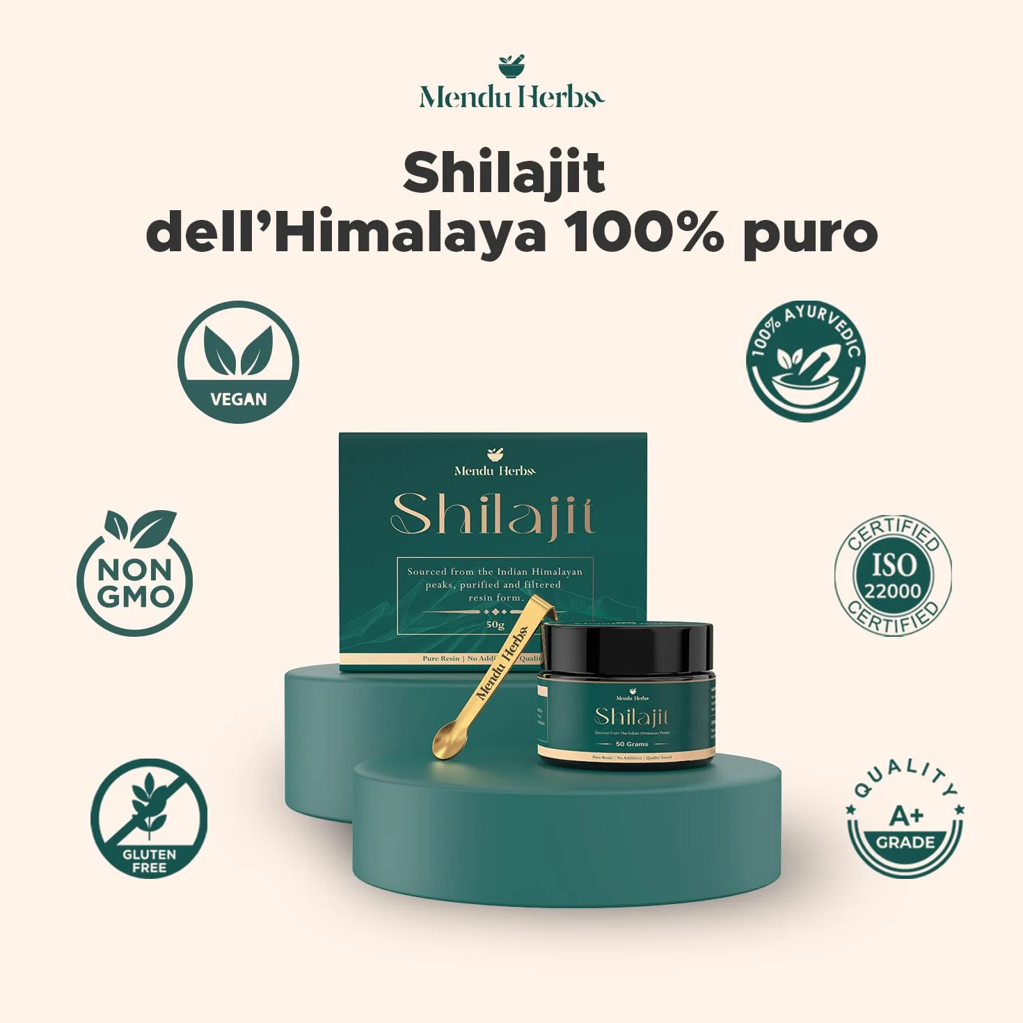 Himalayan Shilajit Resina Puro Originale 50 g | 100% Originale con Acido Fulvico e Acido Umico | Oltre 85 Minerali ed Oligoelementi | Vitalità ed Energia Naturale per Uomini