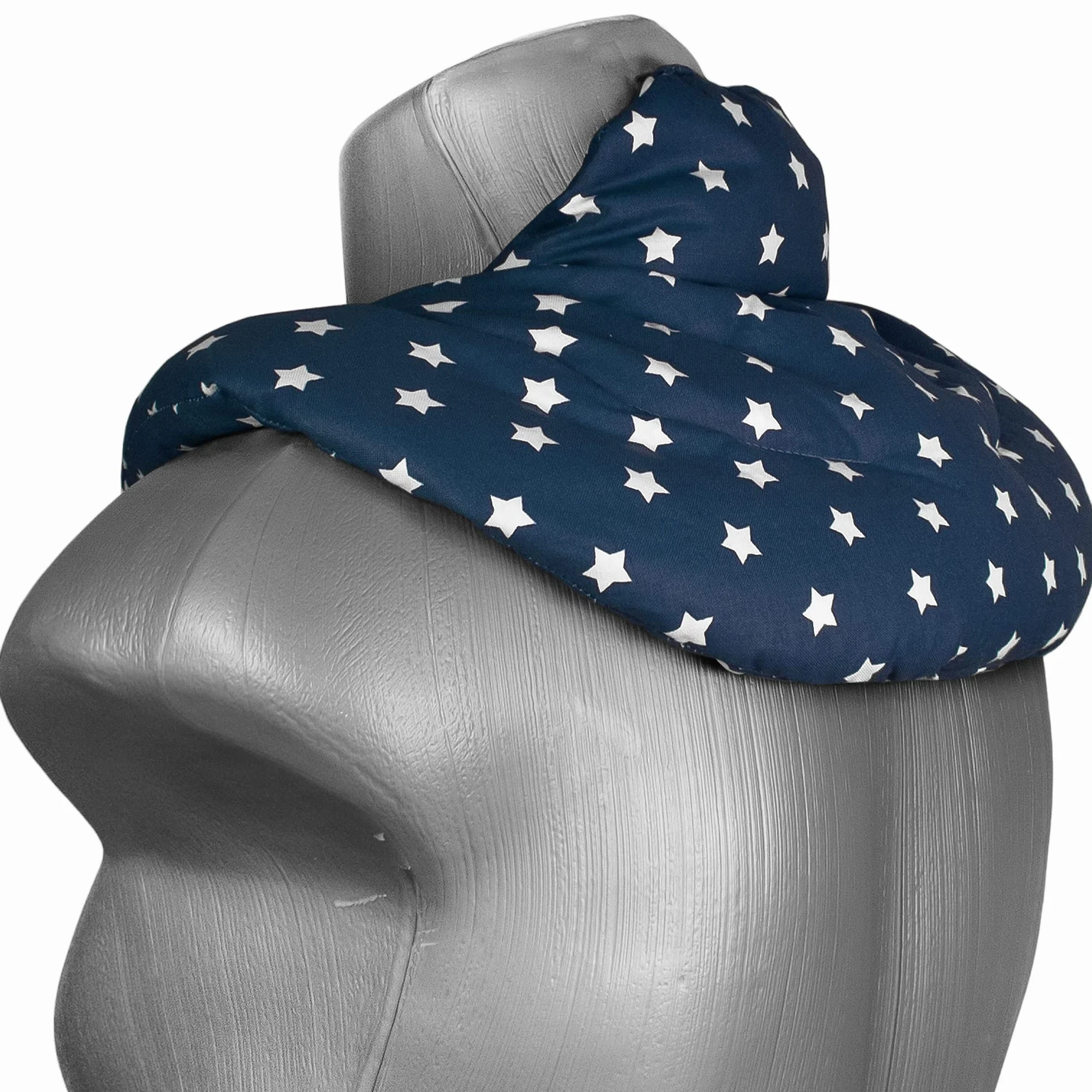 Cuscino del collo, Stelle blu. Cuscino termico con noccioli di ciliegia, terapia caldo e freddo. Scaldacollo