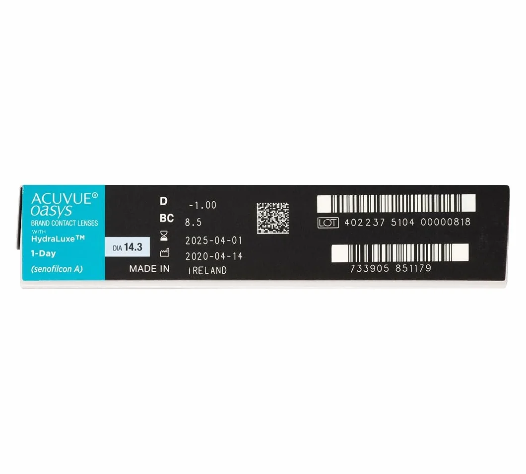 1 Day Acuvue Oasys With Hydraluxe BC 8.50 (-7.00, 8.5, 14.3) Pacco da 90