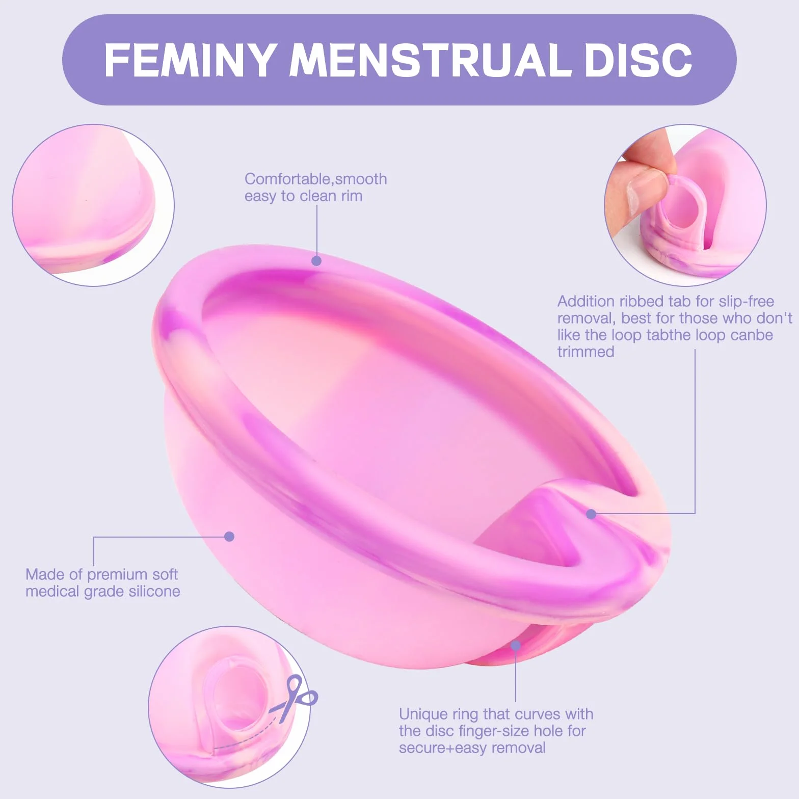 Disco Mestruale, Coppetta Mestruale in Silicone, Disco Menstruale, Disco Periodico Riutilizzabile, Coppetta Mestruale morbida, Tenuta Stagna Alternativa ai Tamponi (S+L)