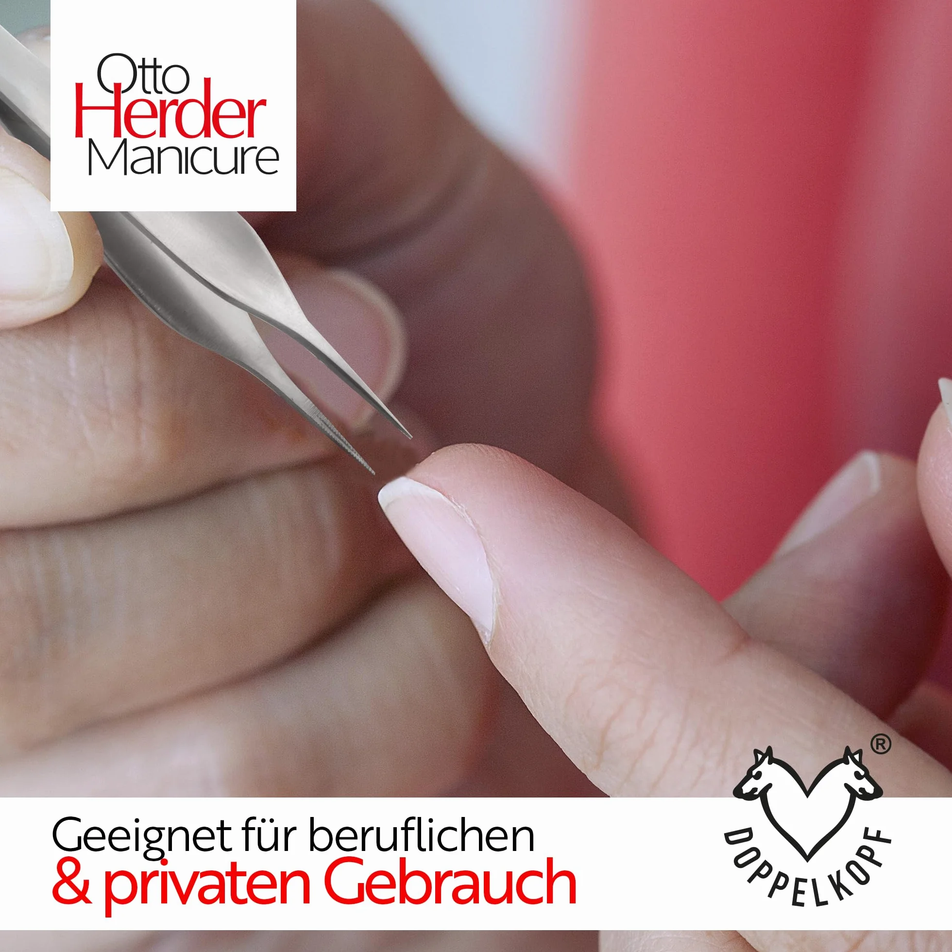 Otto Herder Pinzetta manicure con punta fine 11,3 cm, acciaio strumentale, qualità medica