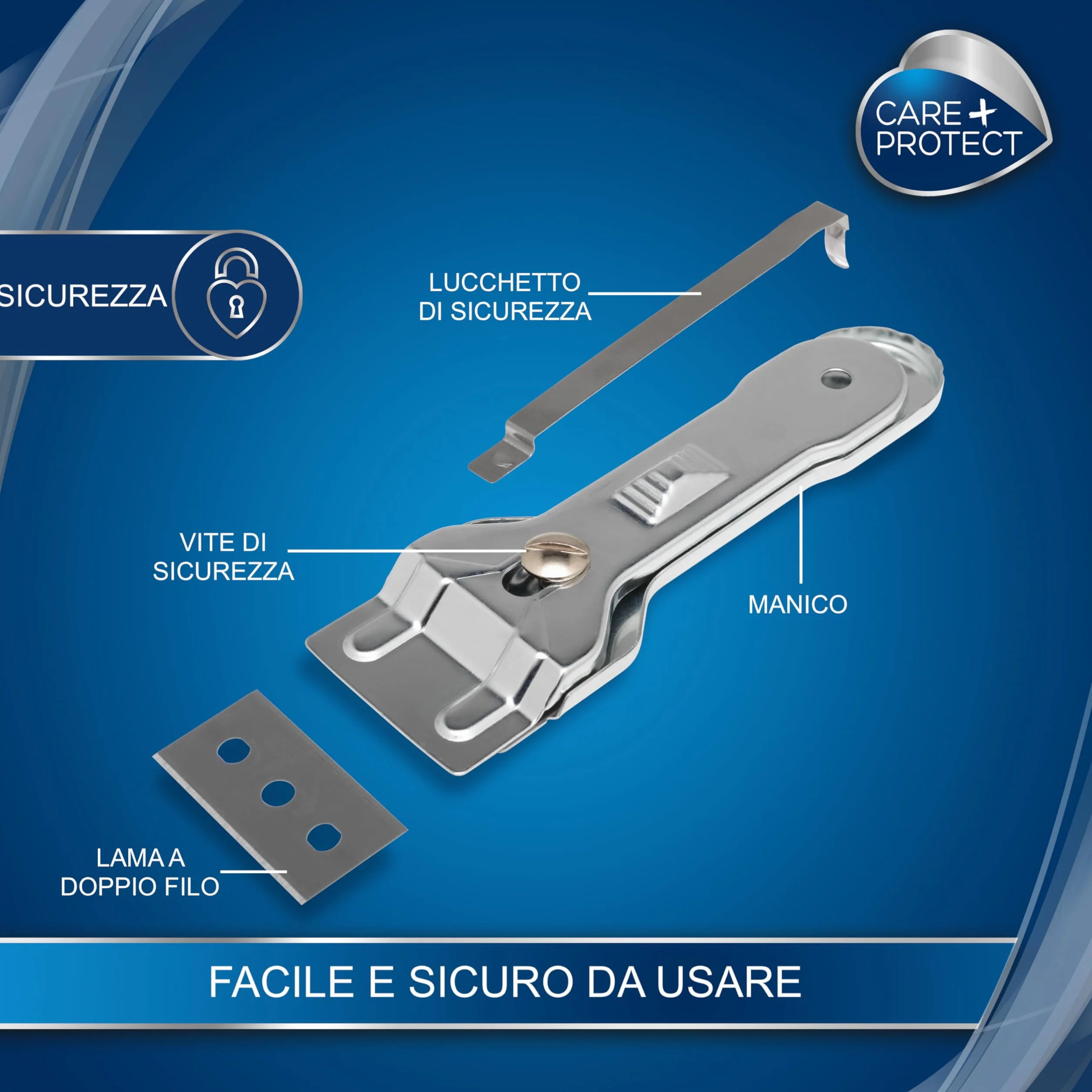 Raschietto per pulizia piani cottura vetroceramica induzione lama sostituibile
