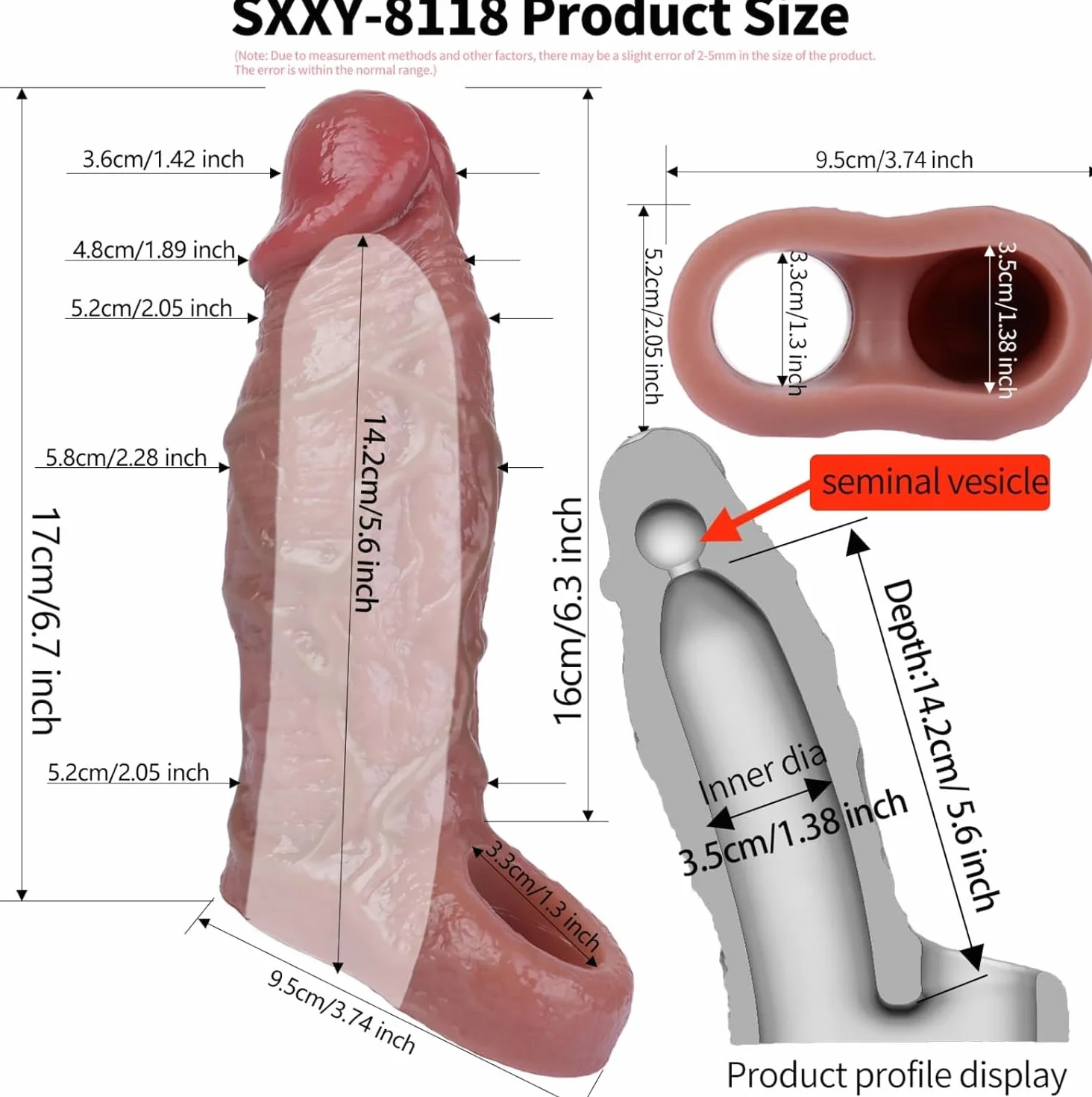 Guaina Pene Realistico Morbido Spesso con Anello per Testicoli, Guaina Fallica Indossabili, Manicotto Prolunga Ingrandimento Allungamento del Pene Maschile, Sex Toys Sessuali per Coppie Donna Uomini