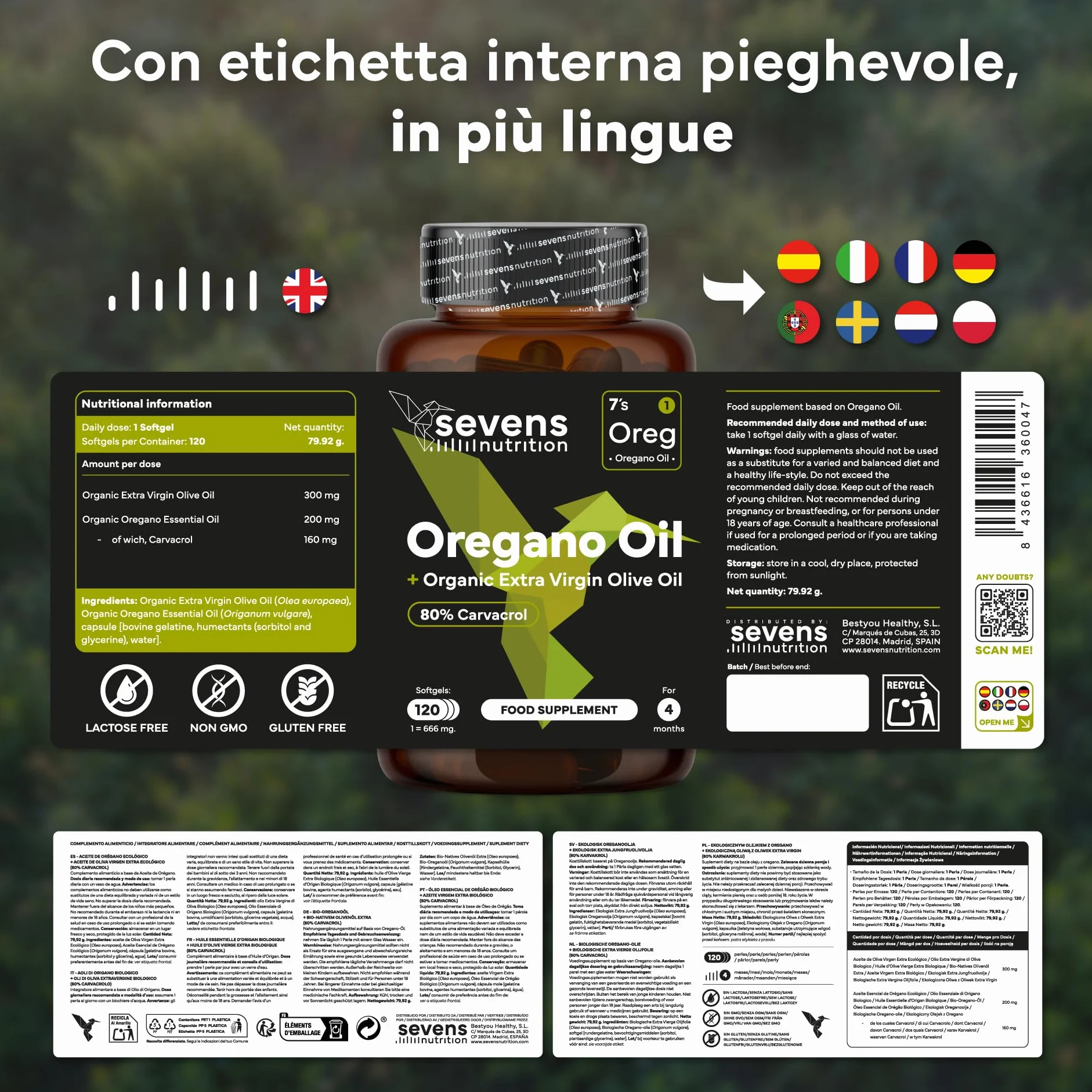 Olio di Origano Capsule 160 mg Carvacrolo 120 Softgel Supporto Immunitario
