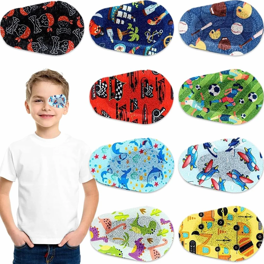 JEYORZY 9 Pezzi Bende Oculari per Bambini, Benda Adesiva in Cotone per Bloccare la Luce