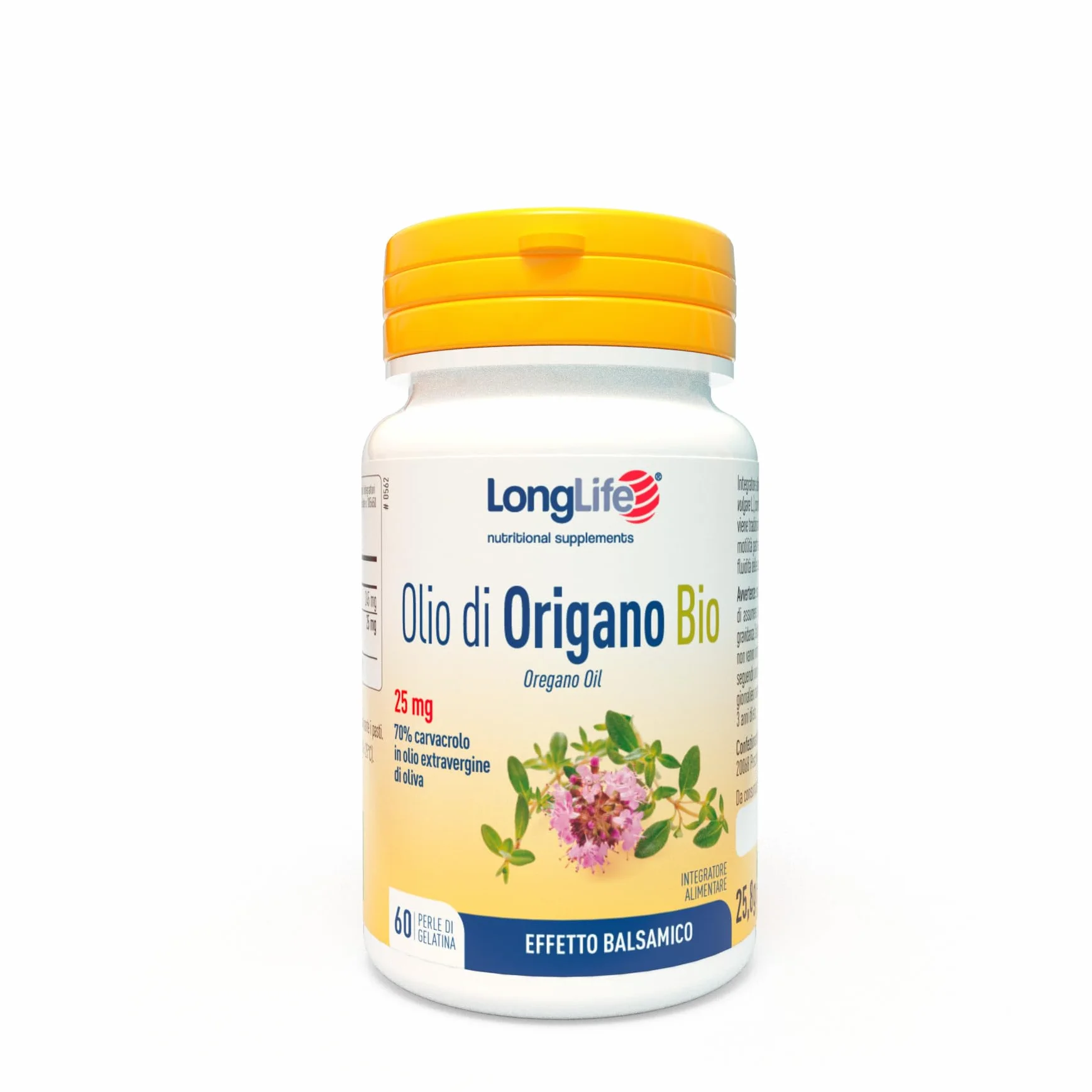 Olio di Origano BIO 70% Integratore Olio Essenziale con Olio Extravergine Oliva 60 Perle Senza Glutine