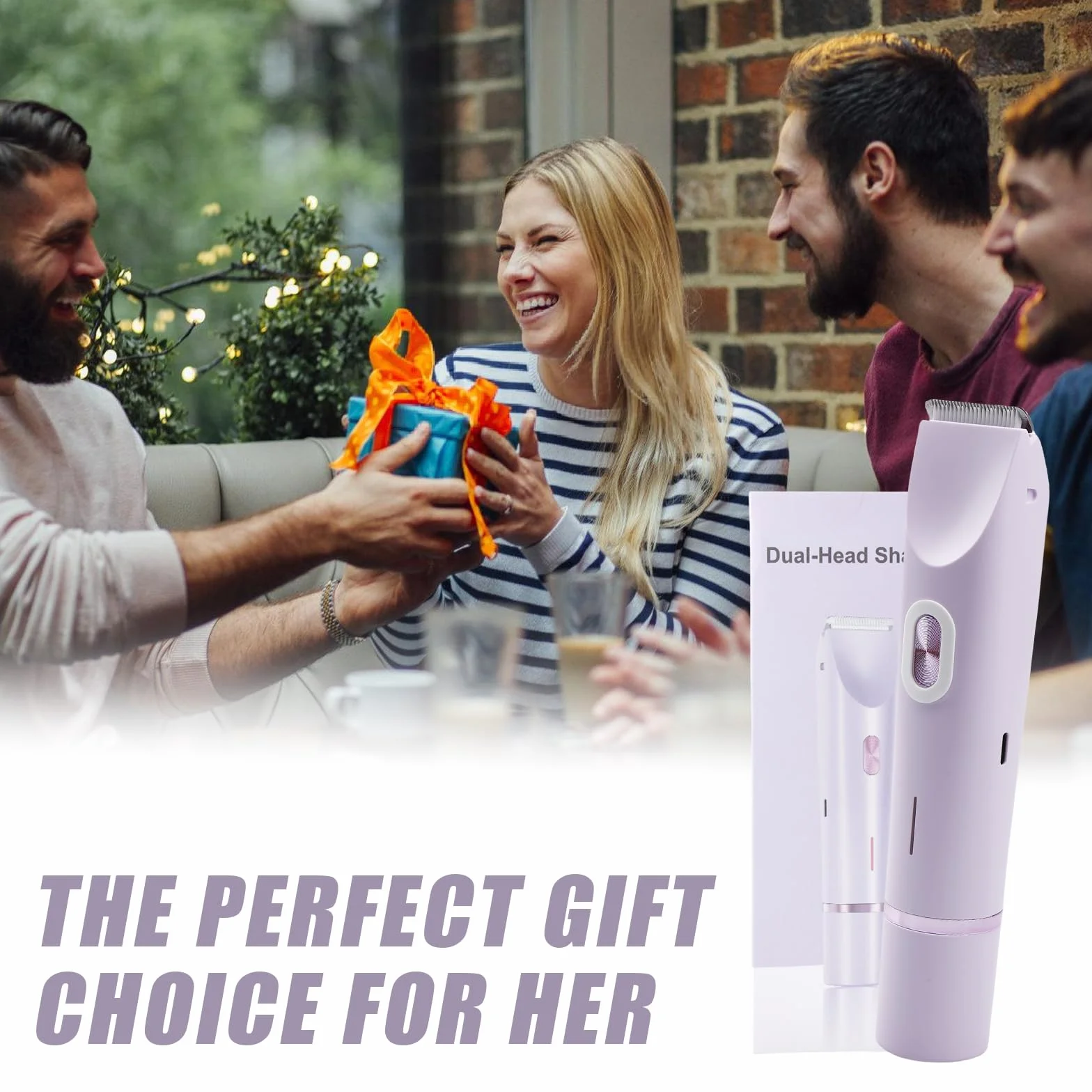Rasoio elettrico da donna 2 in 1: rasoio intimo a doppia testa per donne, bikini trimmer, impermeabile bagnato e asciutto per viso, corpo, gamba, bikini, viola