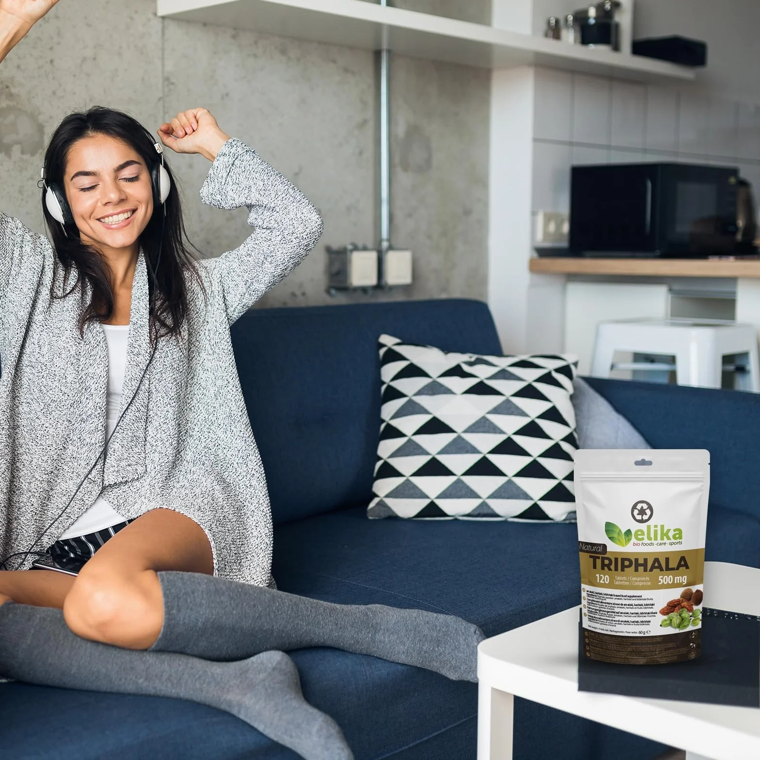 Triphala BIOLOGICO di Elikafoods®. Depurativo e disintossicante naturale. Integratore naturale per la pulizia del colon. Compresse naturali per la stitichezza intestinale - 120 compresse da 500 mg.