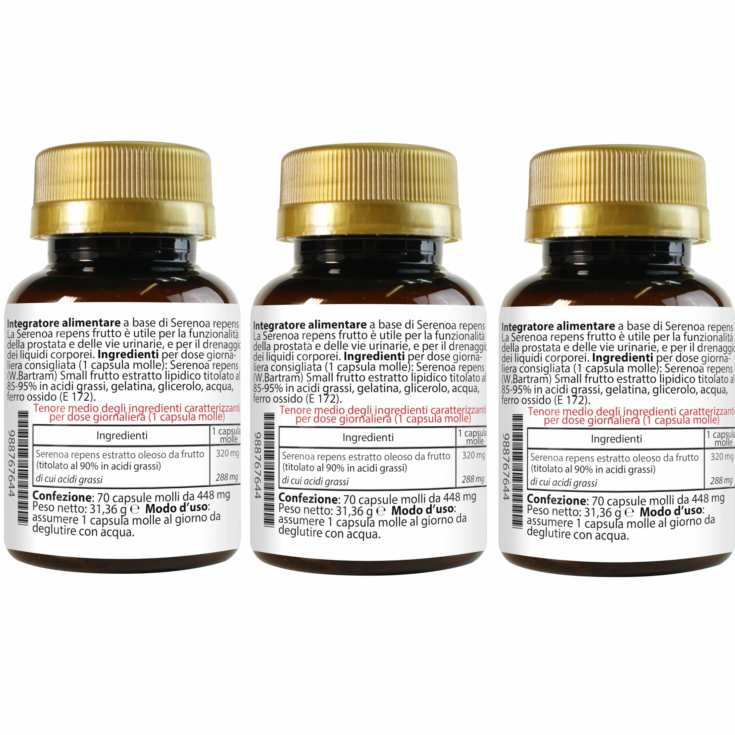 SERENOA REPENS 320 MG TITOLATO AL 90% 210 SOFTGELS CAPSULE MOLLI PER PROSTATA E VIE URINARIE