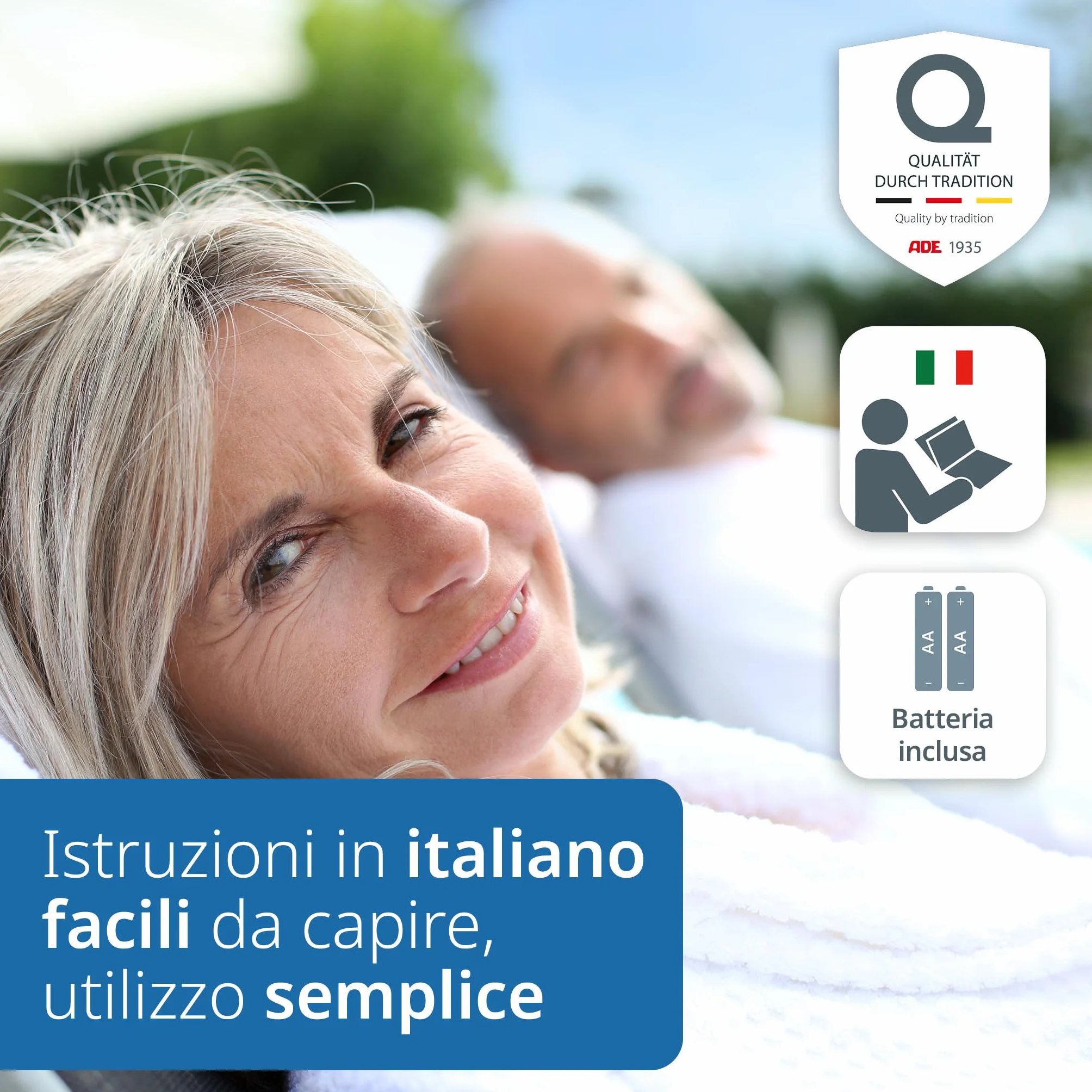 ADE Bilancia pesapersone digitale parlante 250 kg bianca