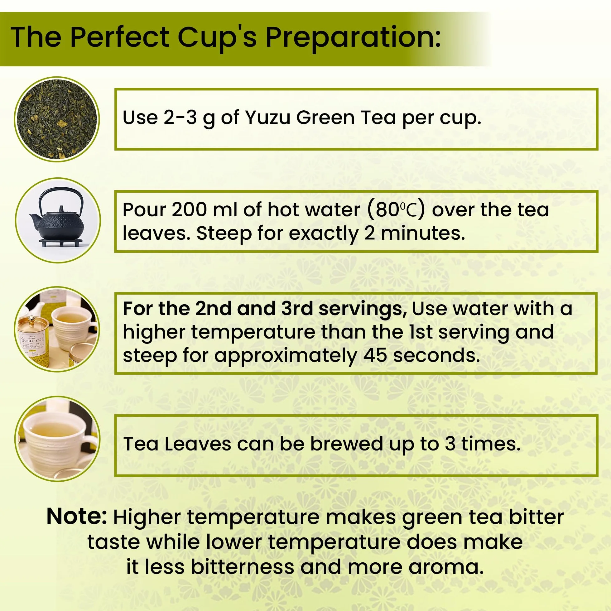 Tè verde agli agrumi Yuzu di CHILL TEA Tokyo - Tè verde 100% giapponese a foglie sfuse con agrumi giapponesi - Sapore fresco e fruttato (100g)