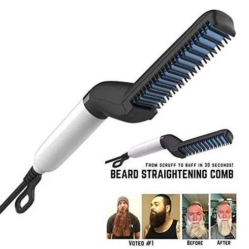 Pettine per Barba da Uomo,Pettine per Capelli Multifunzionale,Raddrizzatore per Barba Rapida