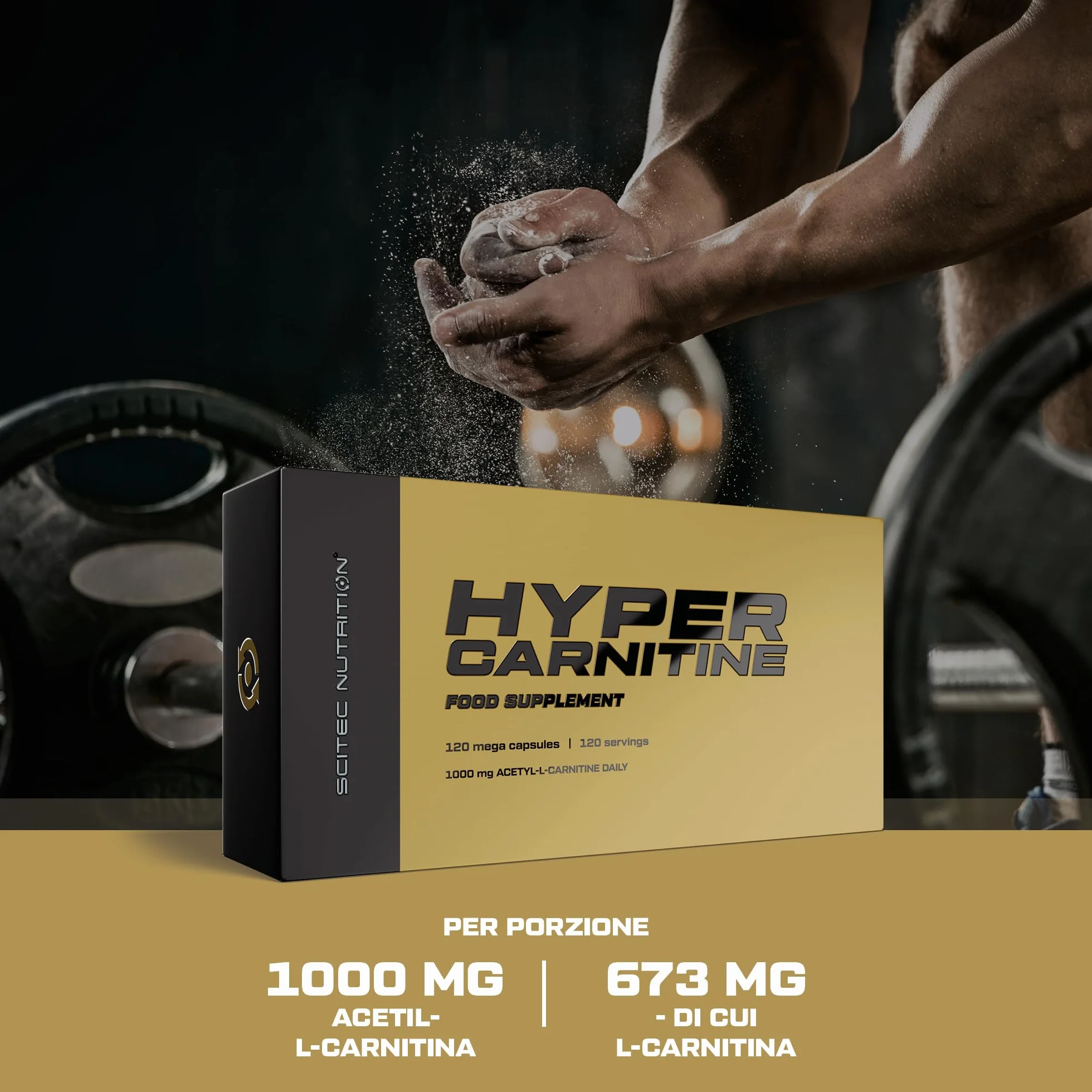 Scitec Nutrition Hyper Carnitine - 1000 mg di Acetil L-Carnitina per un'integrazione attiva di L-Carnitina, 120 Capsule