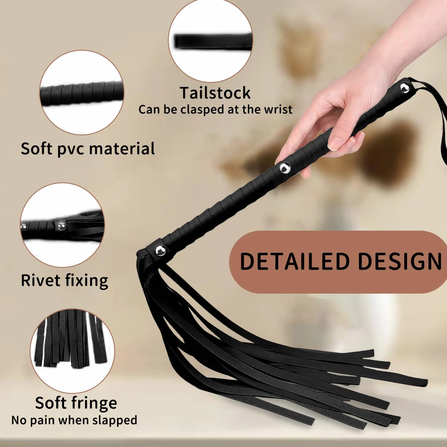 dellyy Whip Sex Set con Whip e Bastone di Piume