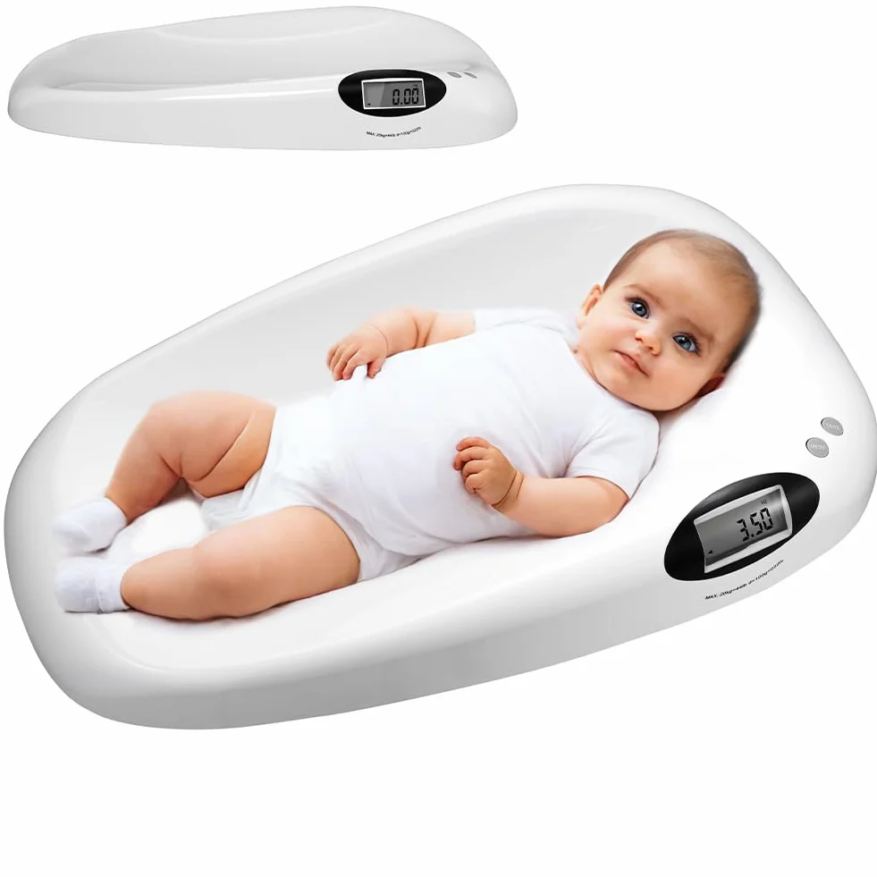 Bilancia Elettronica Pesa Bambini Neonati 20 kg 10 g Funzione Tara LCD 62 x 35 x 8.5 cm Bianco