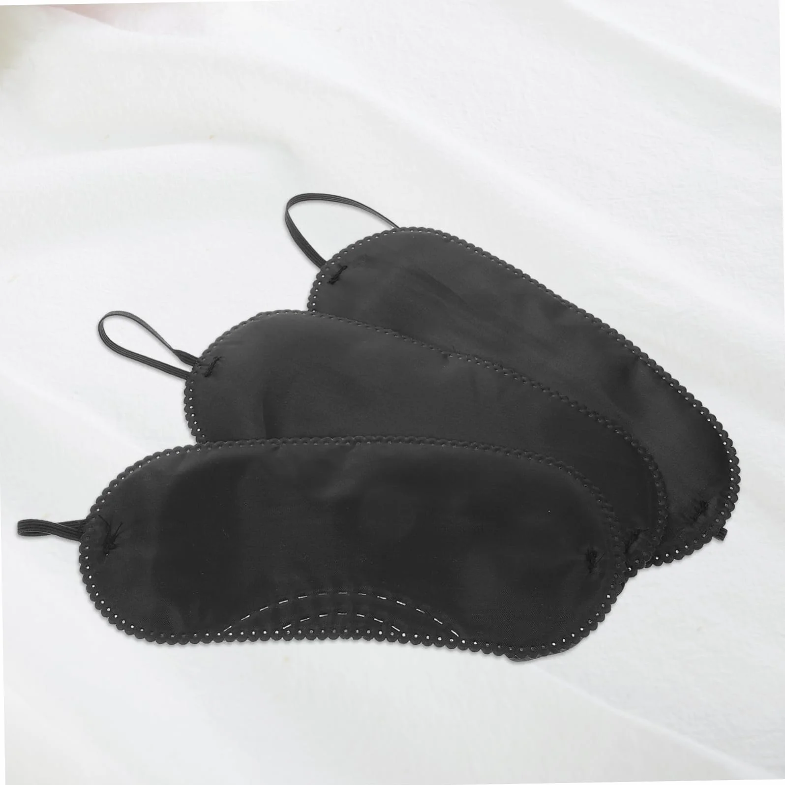 Maschera per Gli Occhi da Gioco in Tessuto Morbido Regolabile Nero 18.5x7.5cm 12 Pezzi