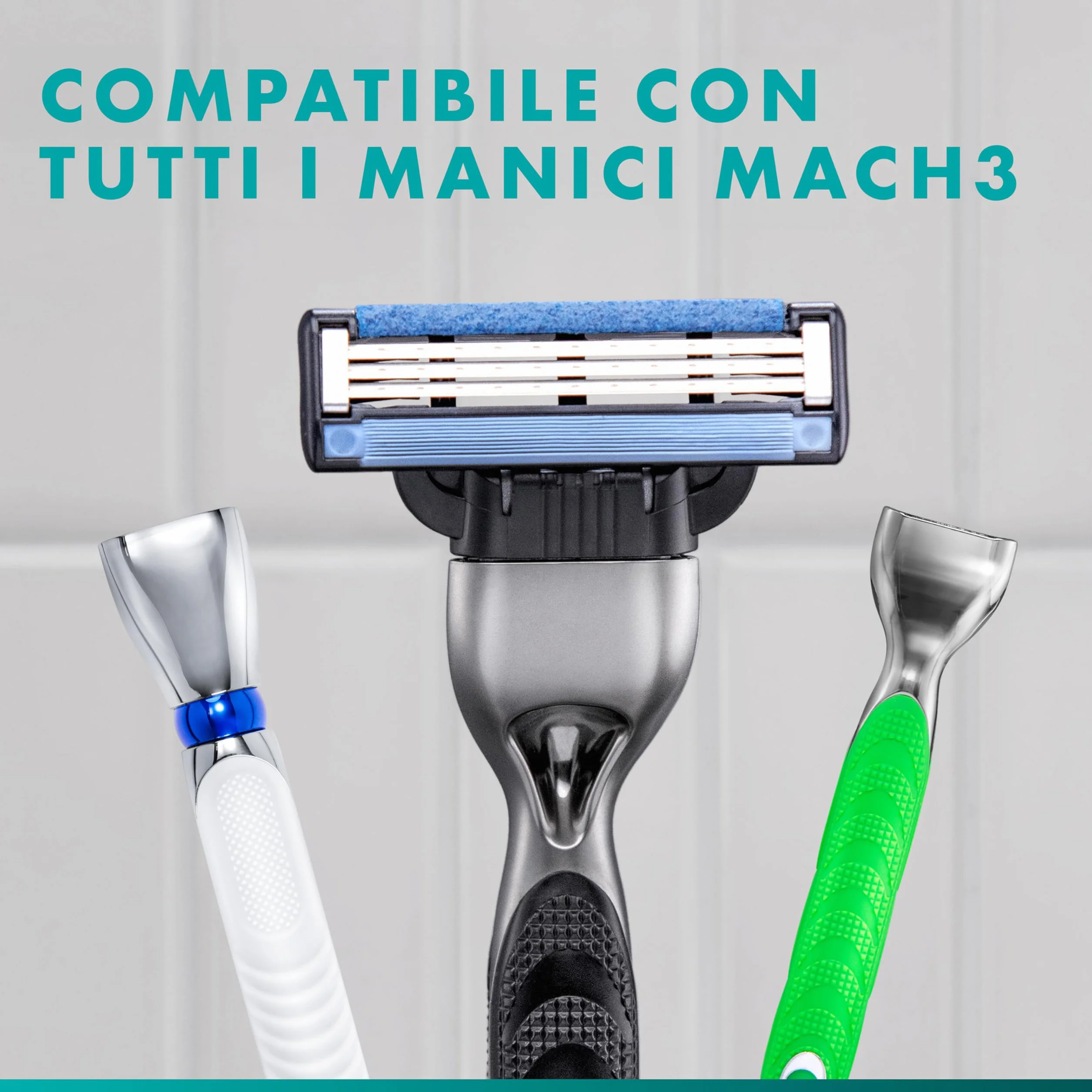 Gillette Mach3 Base 20 Lametta di Ricambio per Rasoio Barba Gillette, con Striscia Lubrificante per una Scorrevolezza Fluida e Rivestimento della Lama Progettato per Ridurre