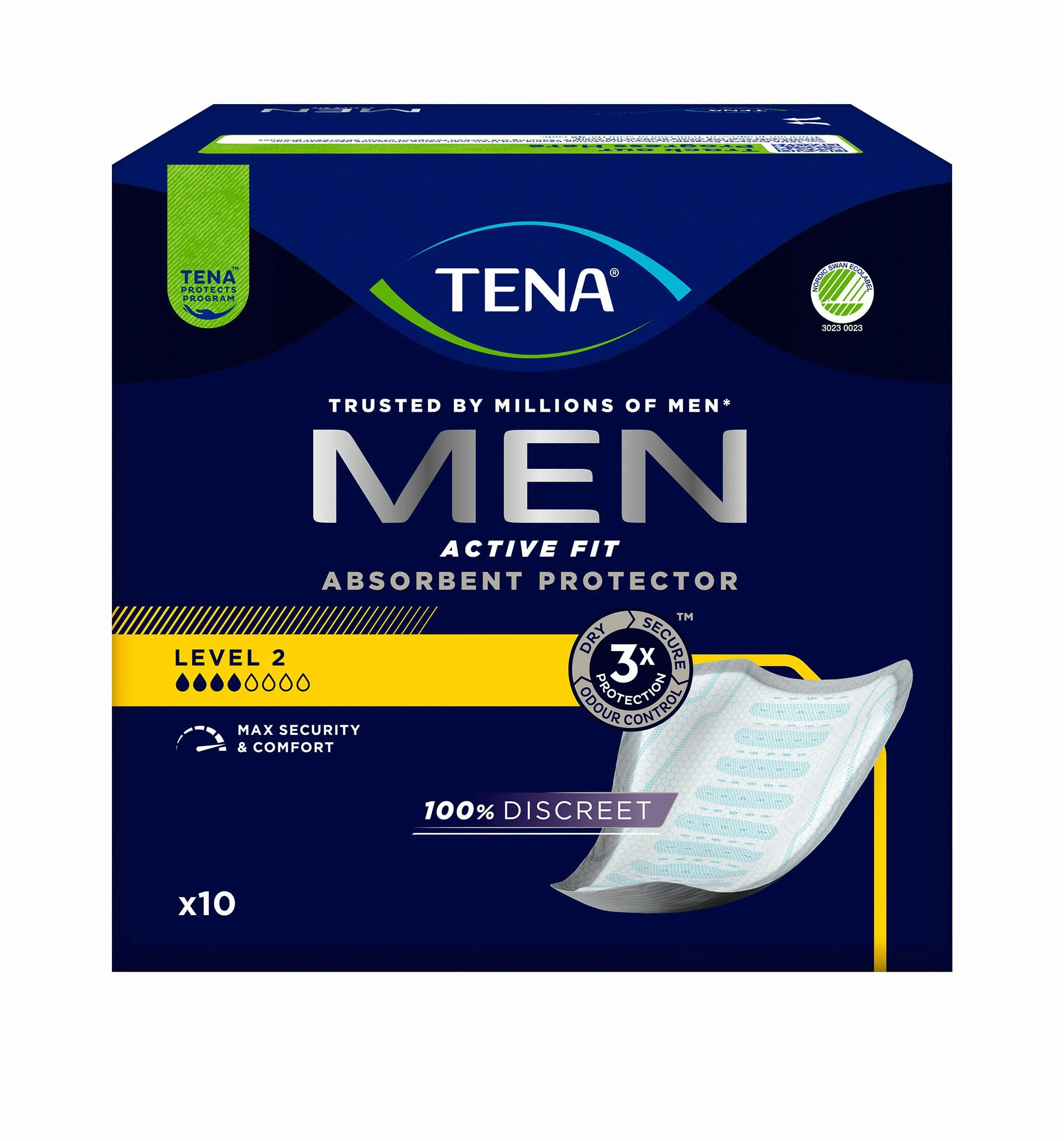 Tena Livello 2 Assorbente protettivo per l'incontinenza Uomo Confezione da 10 pezzi