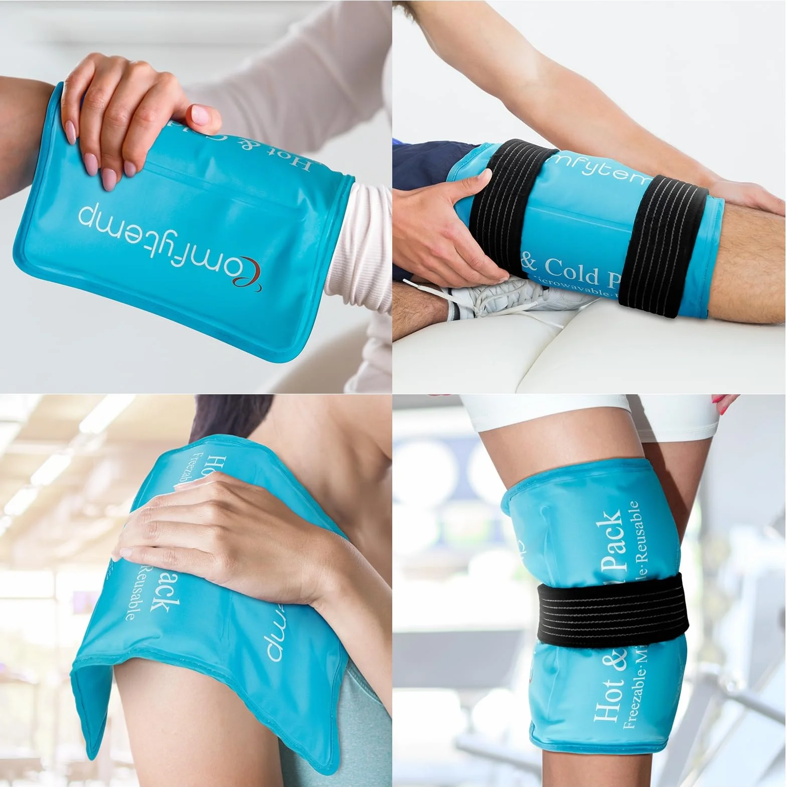 Comfytemp Impacco Ghiaccio Riutilizzabile 27x37cm Terapia Caldo Freddo Borsa Ghiaccio Ginocchio Schiena