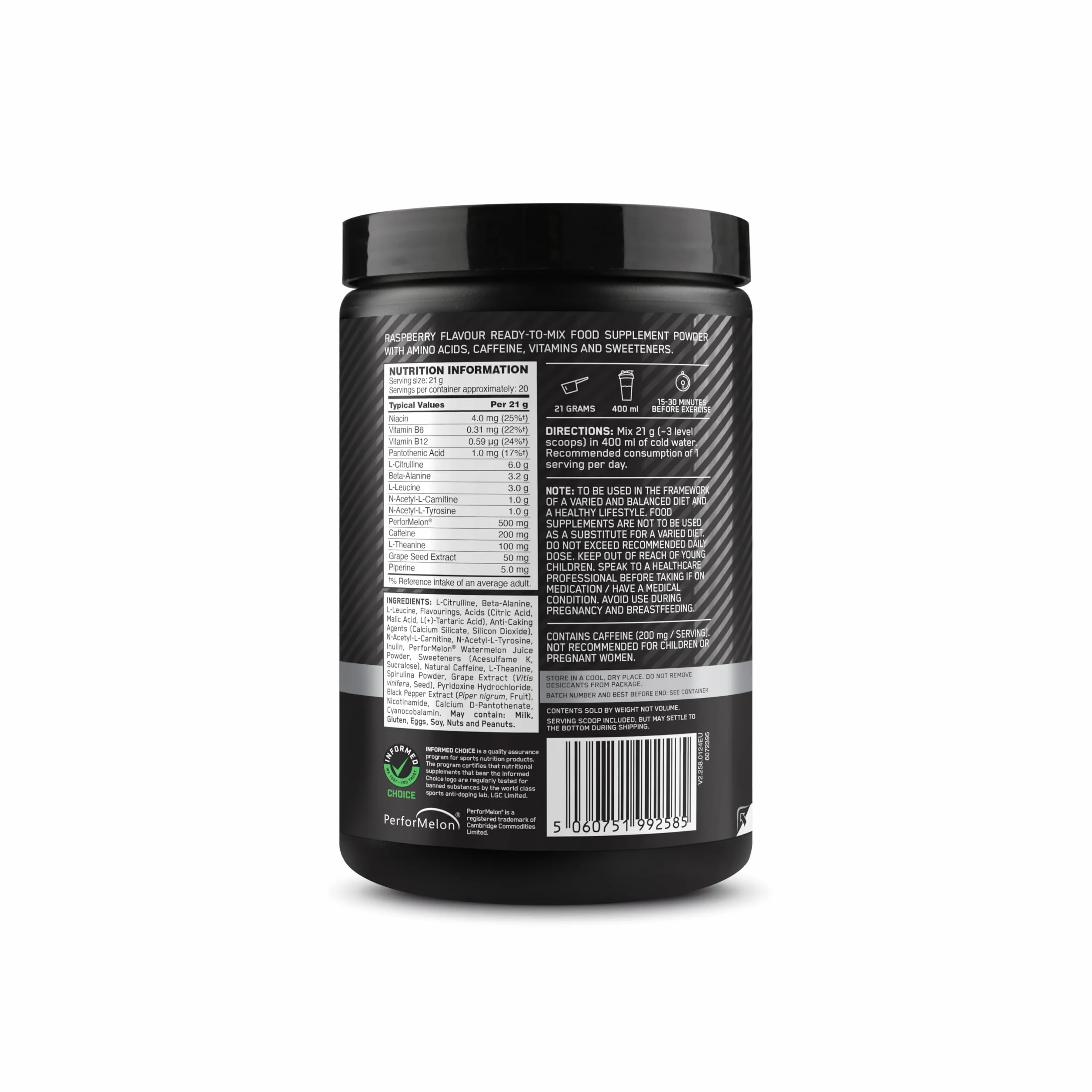 Optimum Nutrition ON Platinum PUMP Pre-Workout, Integratore Pre-Workout Intenso Senza Caffeina, Gusto Lampone Blu, 420 g, 20 dosi