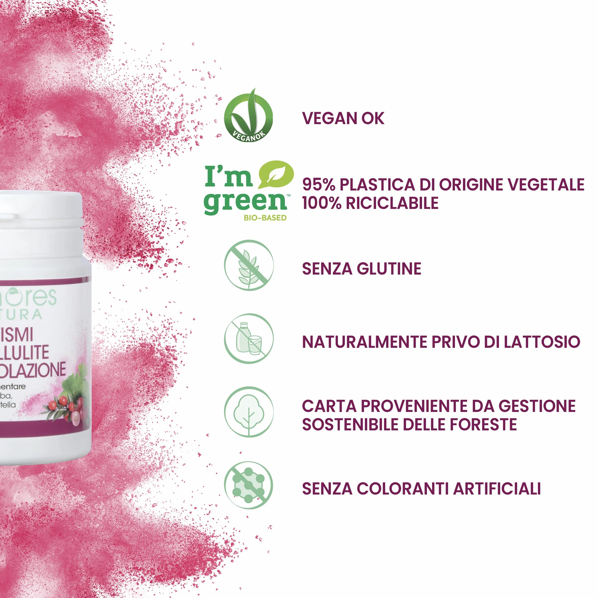 Armores Natura Integratori Alimentari, Inestetismi della Cellulite & Circolazione, Aiuta il Microcircolo, Anticellulite, a Base di Ginkgo Biloba, Uva e Centella, Vegano, Astuccio 30 Capsule