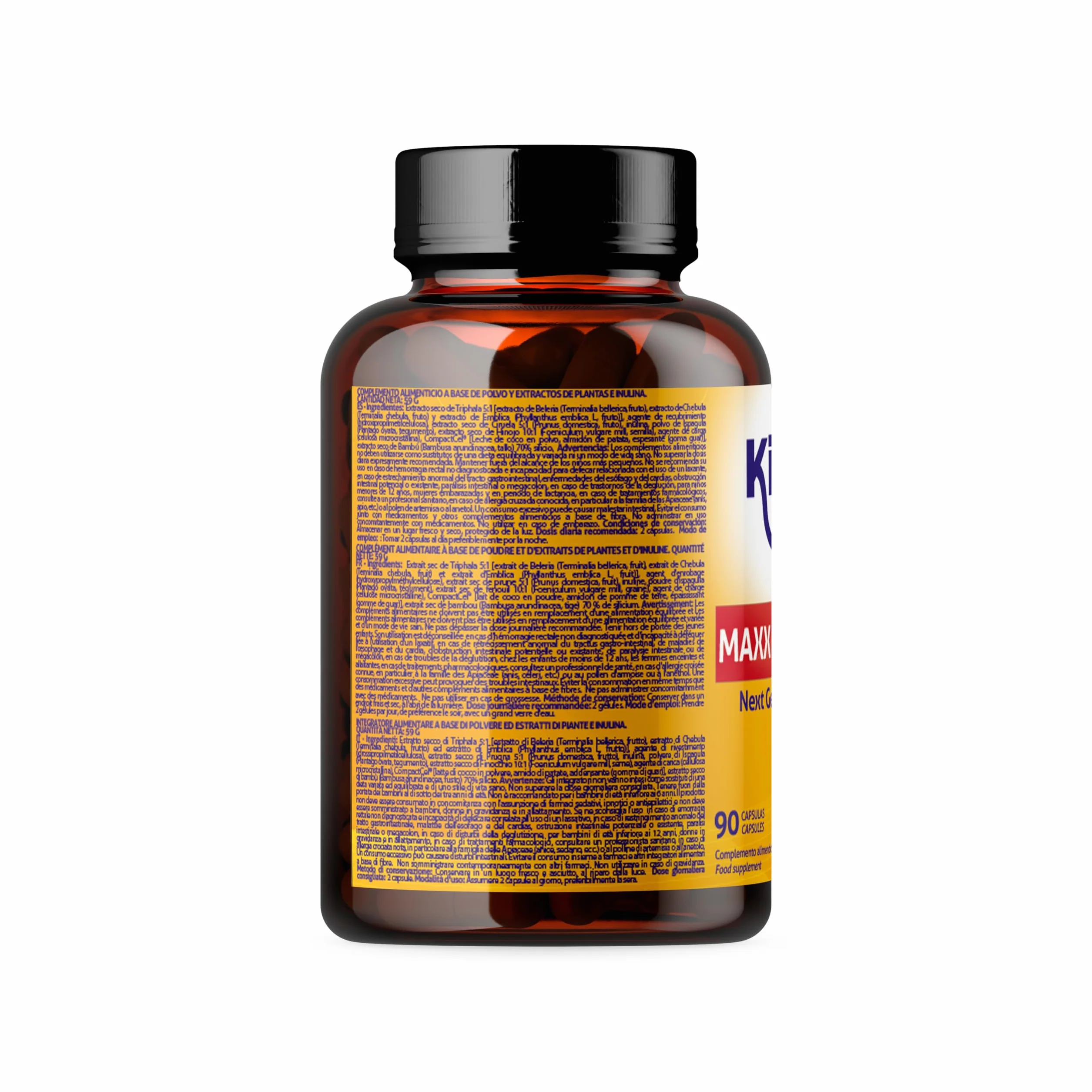 MaXX COLON DAILY – Lassativo Naturale e Sollievo dalla Stitichezza | Triphala + Psyllium (Fibre Prebiotiche) | Regolarità, Transito Intestinale e Riduzione dei Gas (90 Capsule)