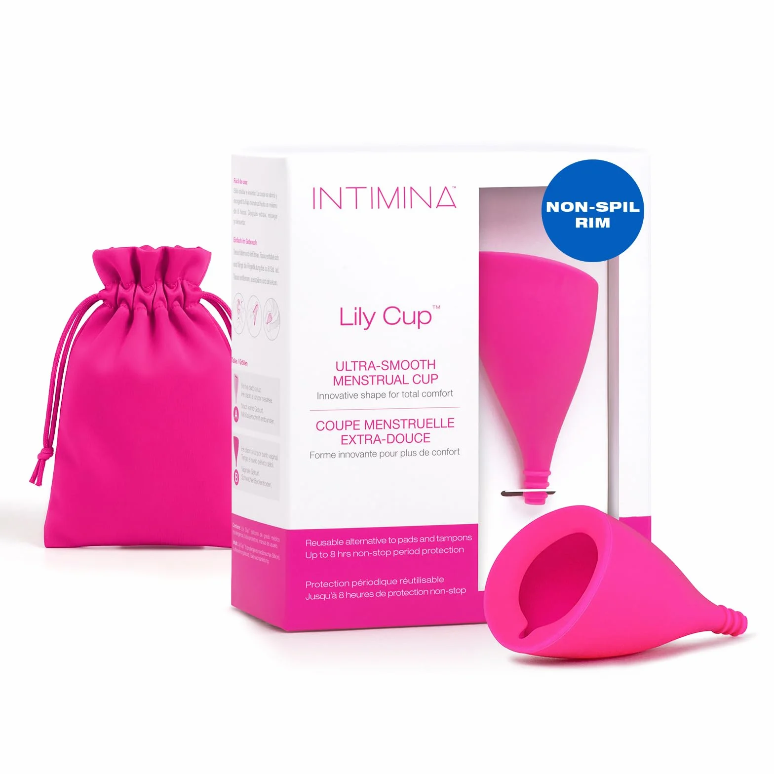 Intimina Lily Cup Size B: Coppetta Mestruale Sottile, Menstrual Cup Utilizzabile per un Massimo di 8 ore, Coppa Mestruale per Raccogliere il Flusso, Coppetta Mestruale Morbida