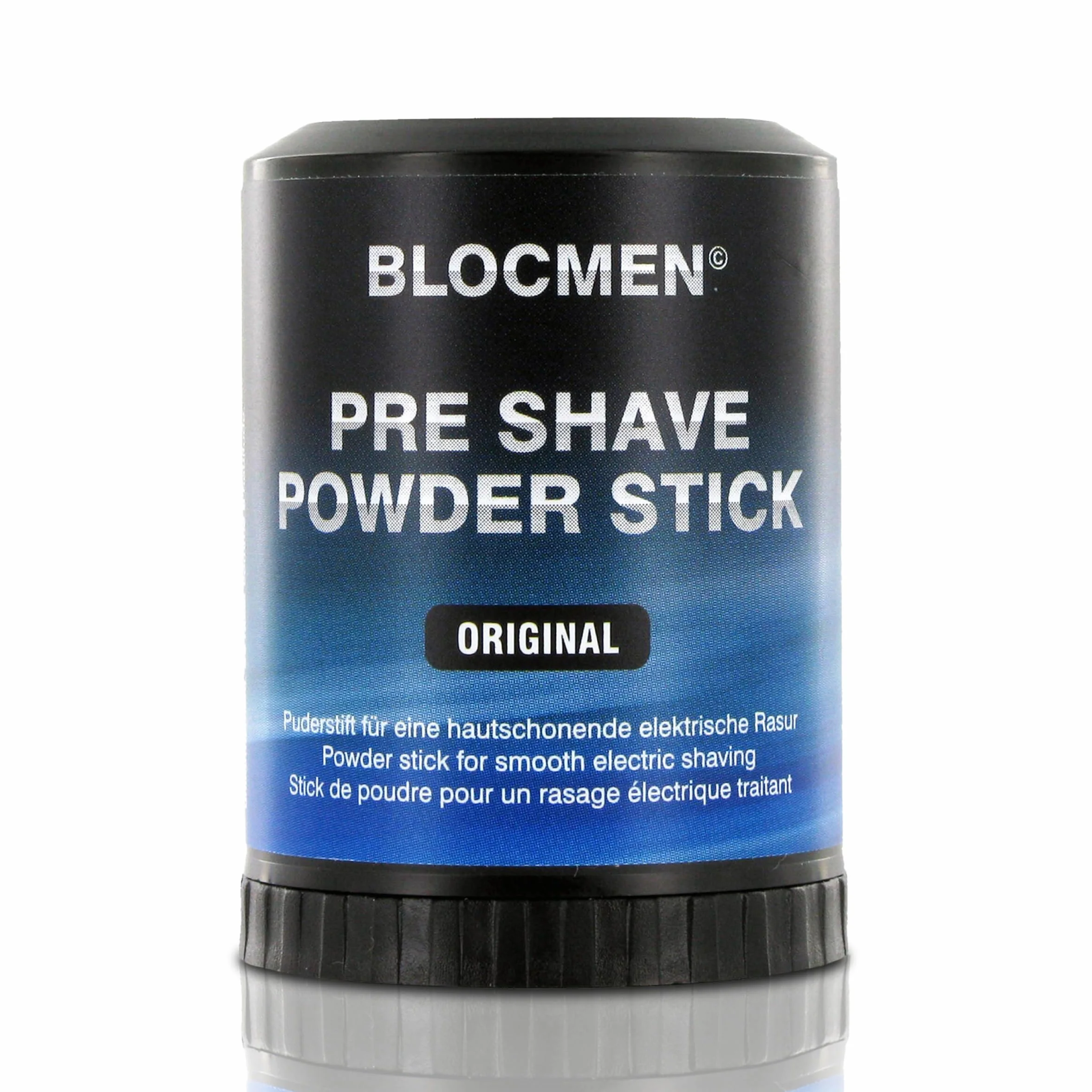 BLOCMEN Original Stick di cipria per una rasatura a secco delicata ohne irritazioni 60g - pre-barba con mentolo per uomo