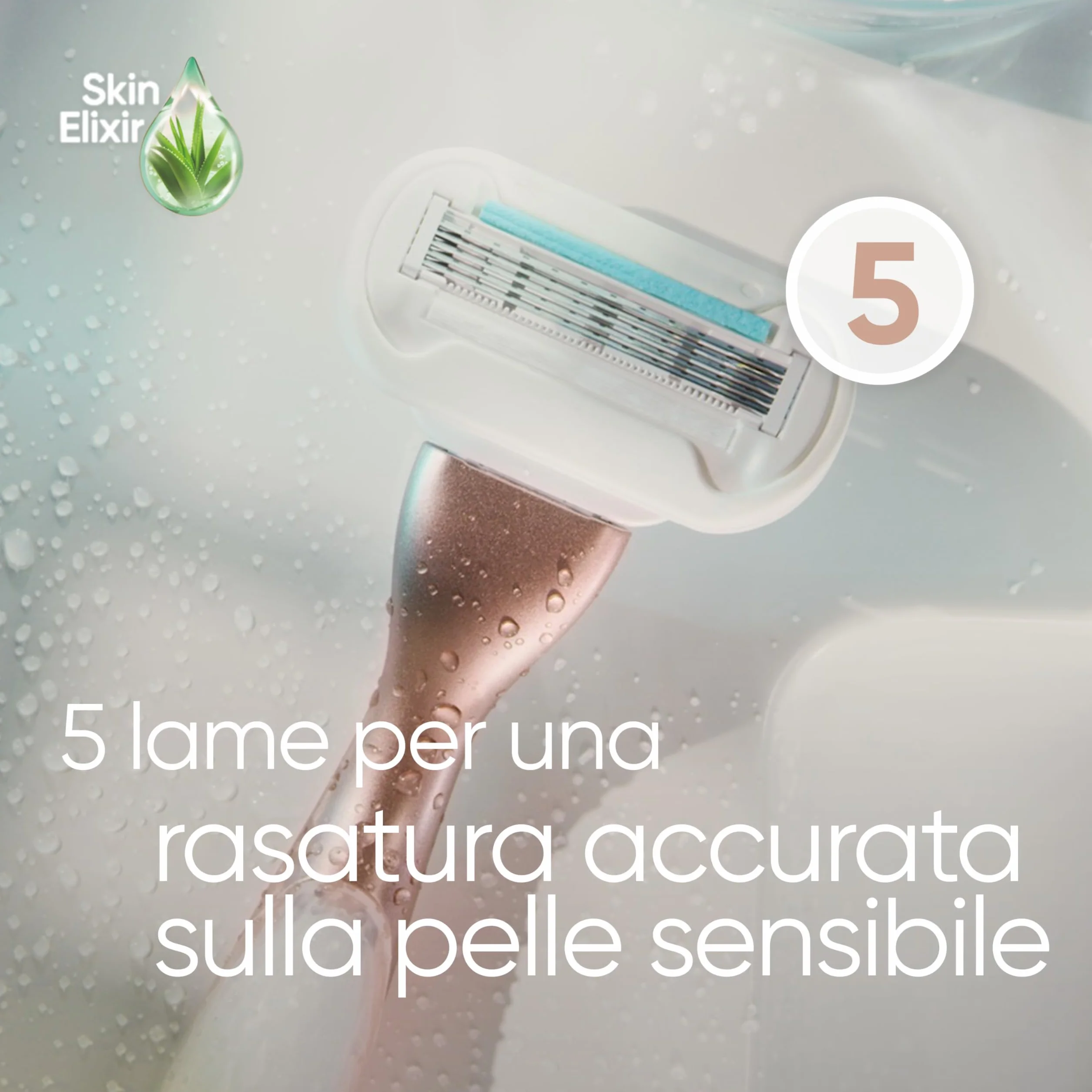 Gillette Venus Deluxe Rasoio Donna Smooth Sensitive, 10 Lamette Ricambio, Rasatura Fluida Profonda Duratura