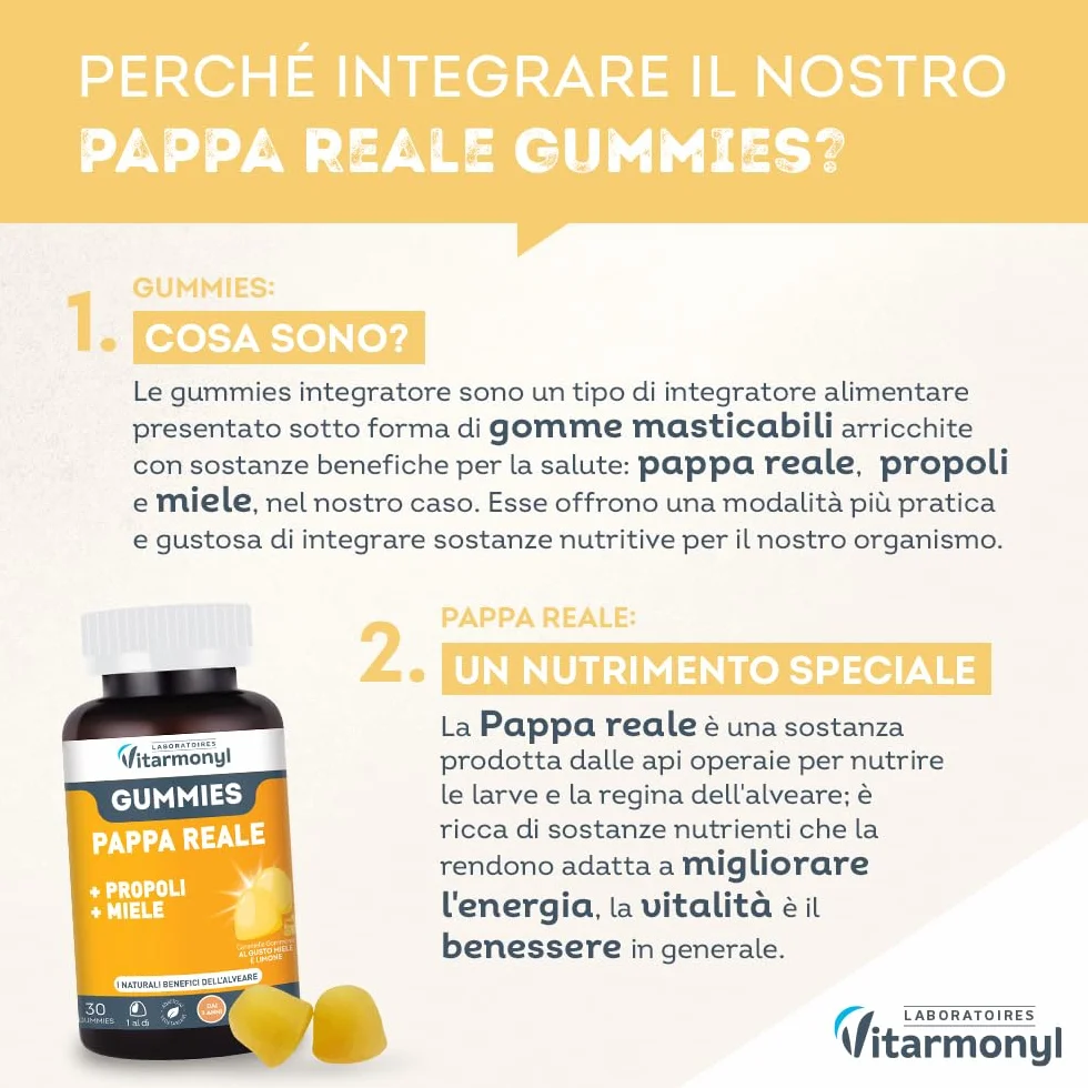 VITARMONYL PAPPA REALE GUMMIES z Propoli i Miele dla Dzieci +3 30 sztuk