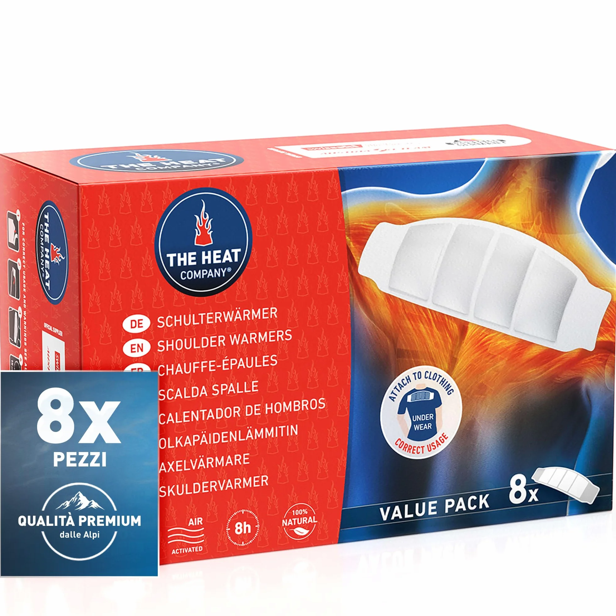 THE HEAT COMPANY Scalda Spalle 8 pezzi Scaldacollo autoriscaldante adesivo 8 ore calore
