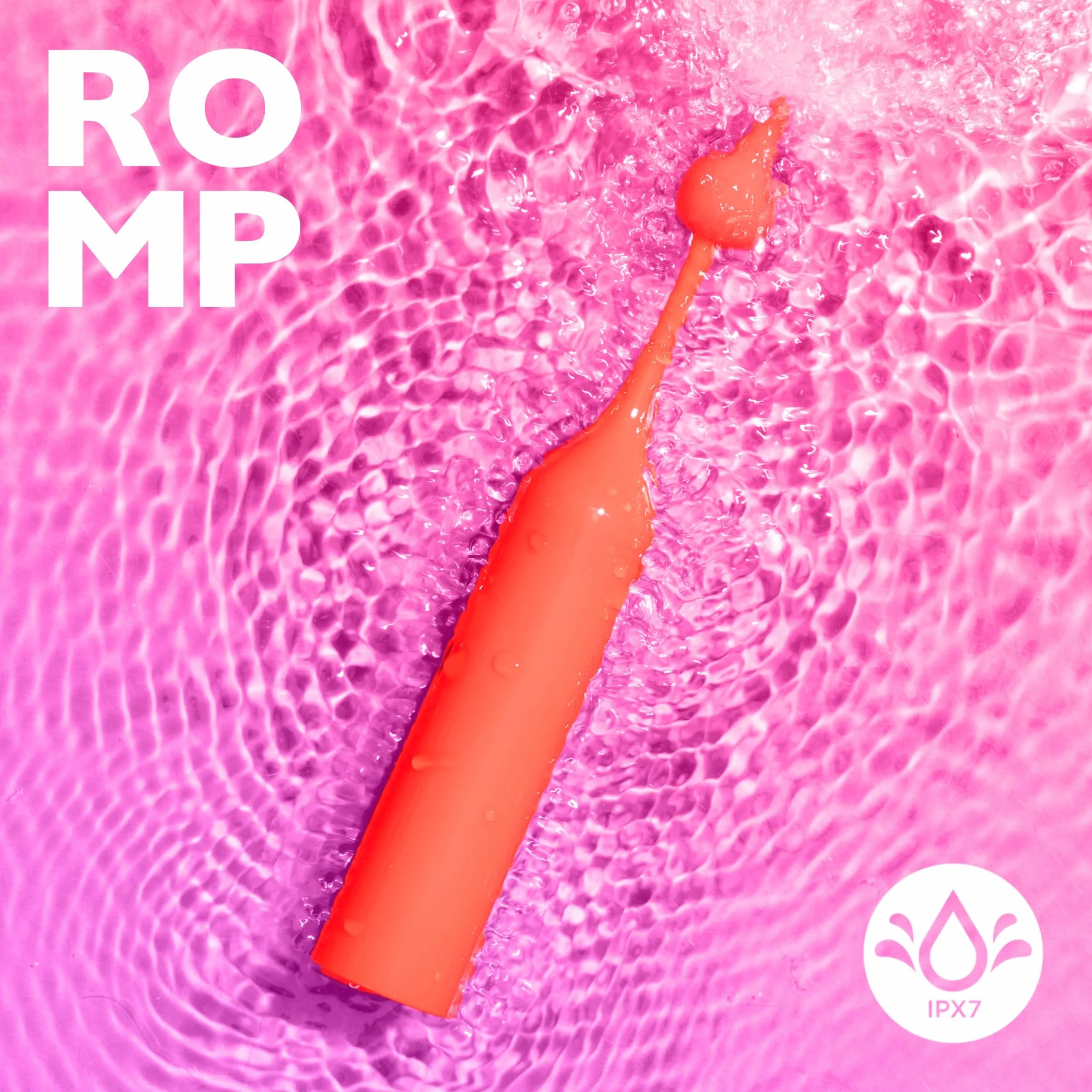 ROMP Pop Vibratore ad Alta Frequenza | Stimolatore Clitorideo | Per Donne con 3 Modelli di Vibrazione | Giocattolo Sessuale Portatile per Adulti | Ricaricabile e Impermeabile | Rosso