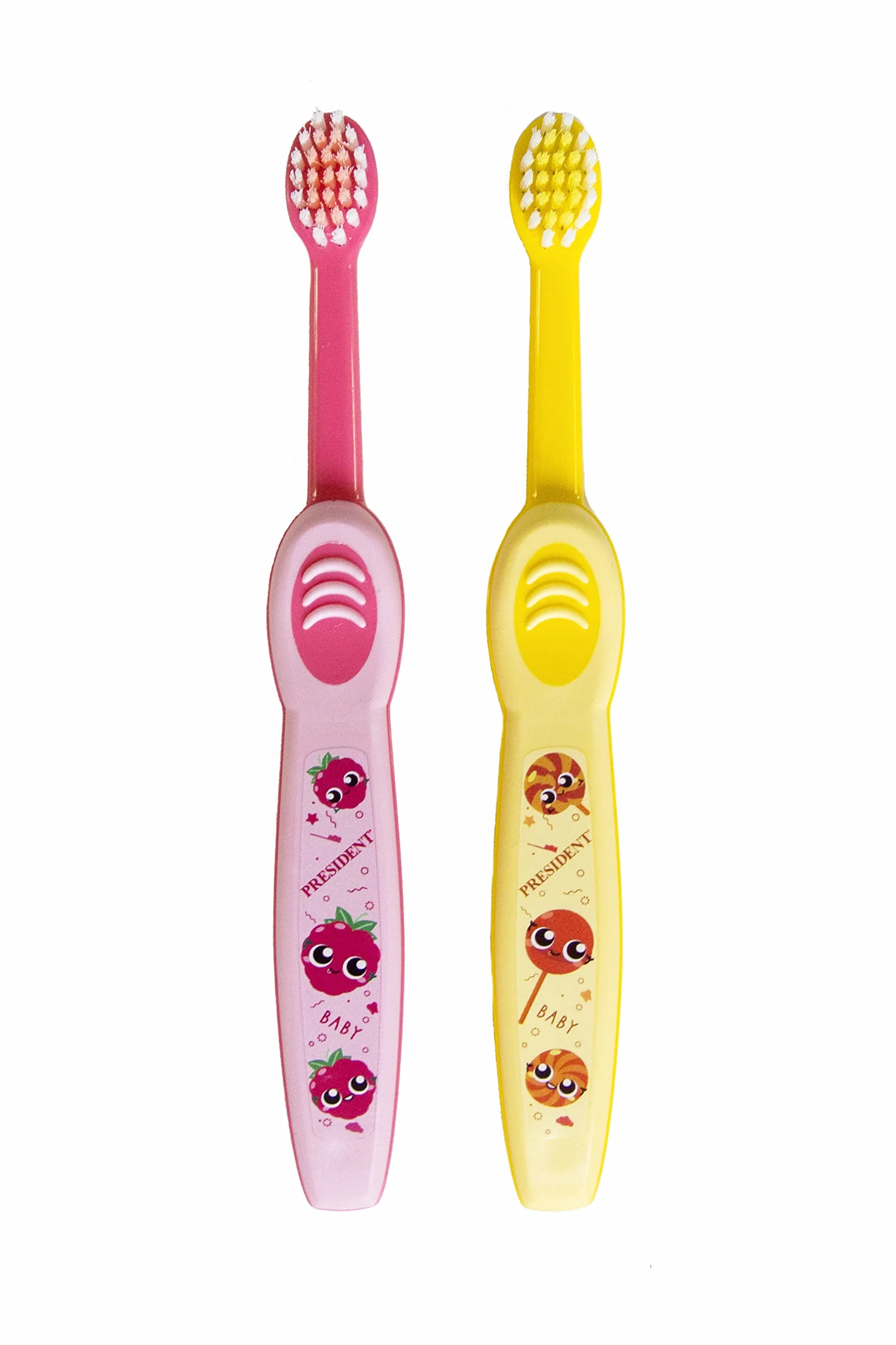 President 1 SPAZZOLINO DA DENTI PER BAMBINI Setole morbide con punte arrotondate, testina piccola e compatta per una corretta pulizia e un delicato massaggio gengivale (colori assortiti)
