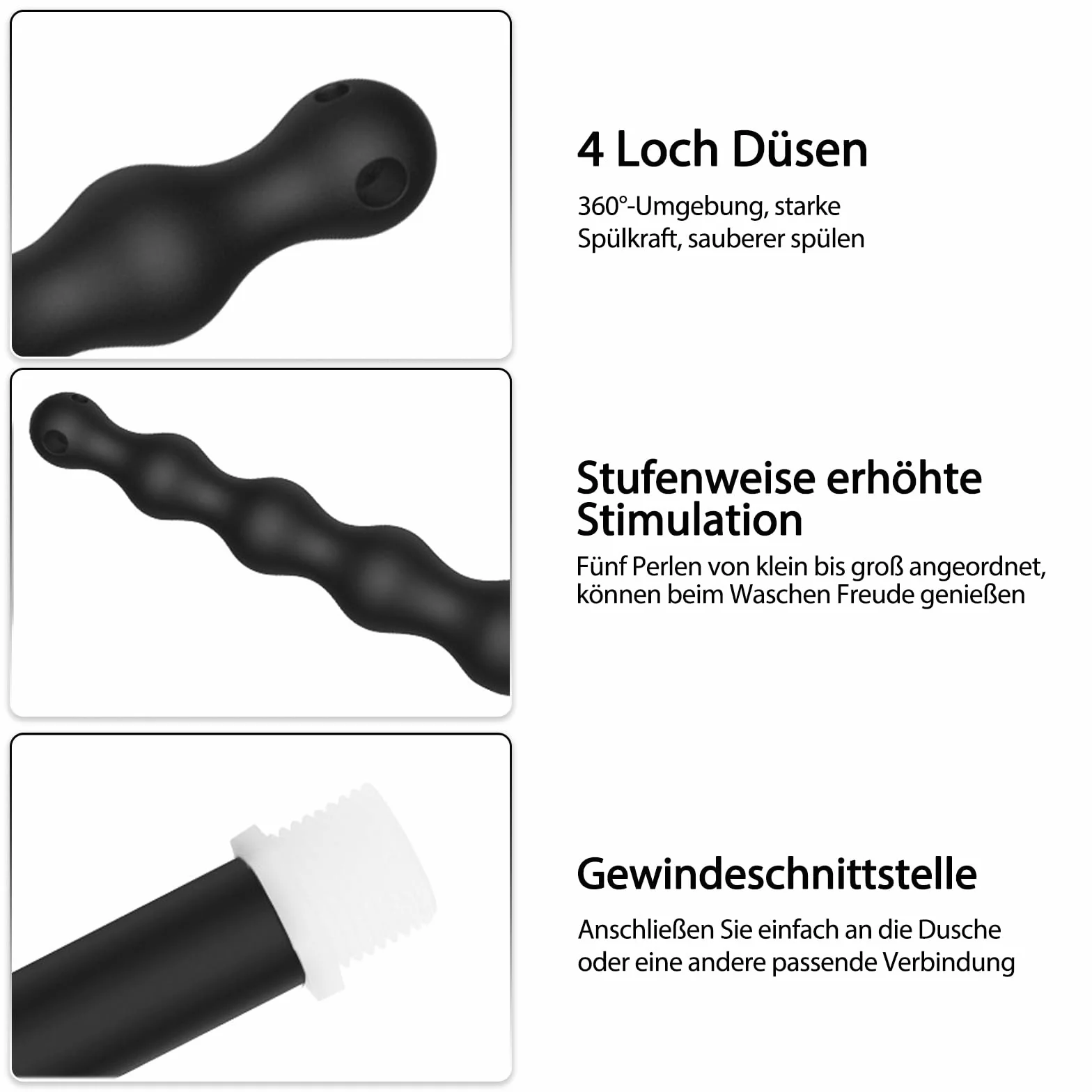 BDSMJOY tubo flessibile per doccia con Plug anale cavo trasparente, Doccia Clistere in Silicone, clistere per Anale Vaginale Colonic, Plug Anale Sex toys Donne Uomo