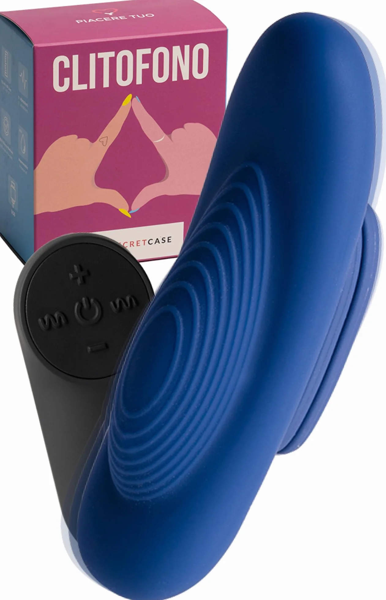 MySecretCase Stimolatore Clitoride Femminile con Comando a Distanza fino a 10m Mutandine Vibranti Ovetto Vibrante 7 Modalità di Vibrazioni e 4 Intensità Vibratoreper Donna Piccolo Impermeabile Blu