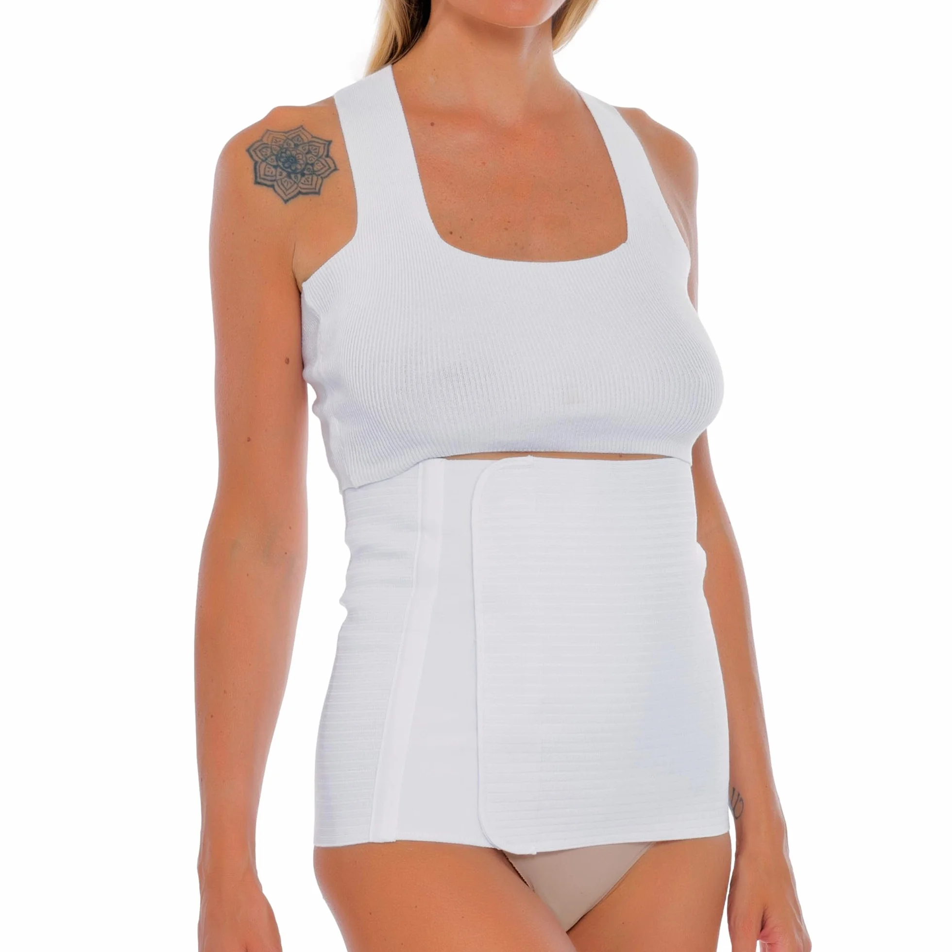 Fascia Post Operatoria e Post Parto - Pancera Post Parto Addominale Elastica e anti strappo, Fascia Lombare supporto schiena di sostegno e contenitiva, Chiusura singola, Taglia M