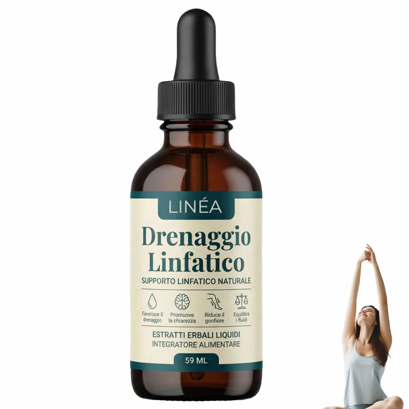Linea Drenaggio Linfatico Gocce, Formula Erboristica Naturale Senza Glutine (1)