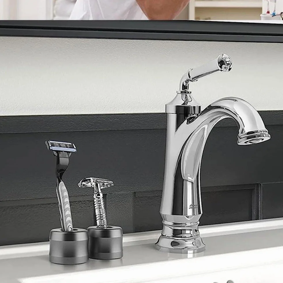 Supporto per Rasoio di Sicurezza, Supporto per Rasatura Uomo in Lega di Alluminio per Ripiani del Bagno Supporto per Rasoio Manuale per Barba in Metallo Uomo