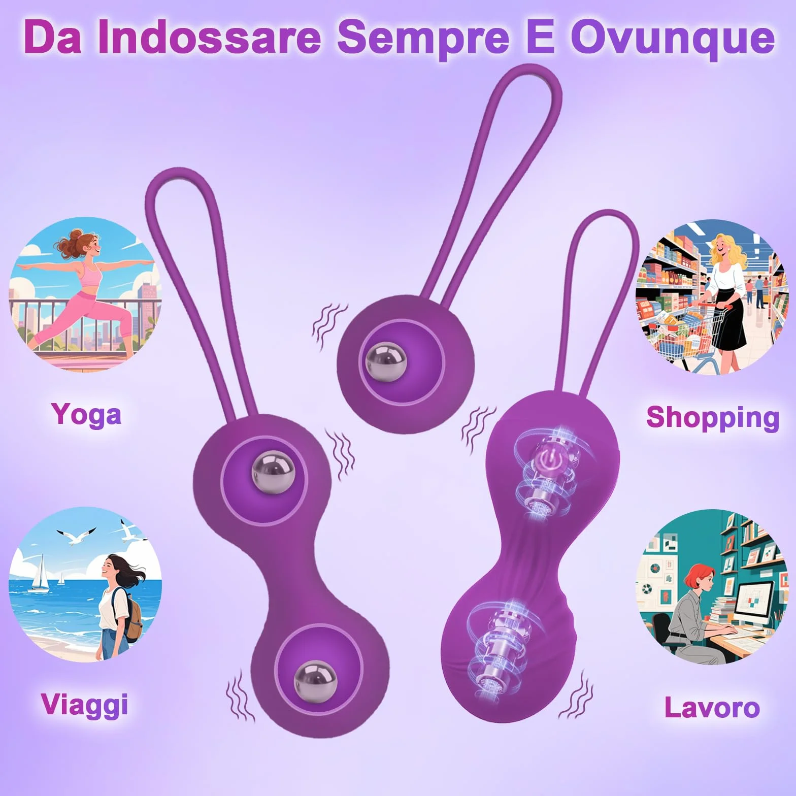 Vibratoreper Donna Professionale Ovetto Vibrante Donna Telecomando Vibratore Vibratoriper Donne 3 IN 1 Palline di Kegel Sex Toys con 10 Modalità, Esercizi Per il Pavimento Pelvico Sexytoysys Donna