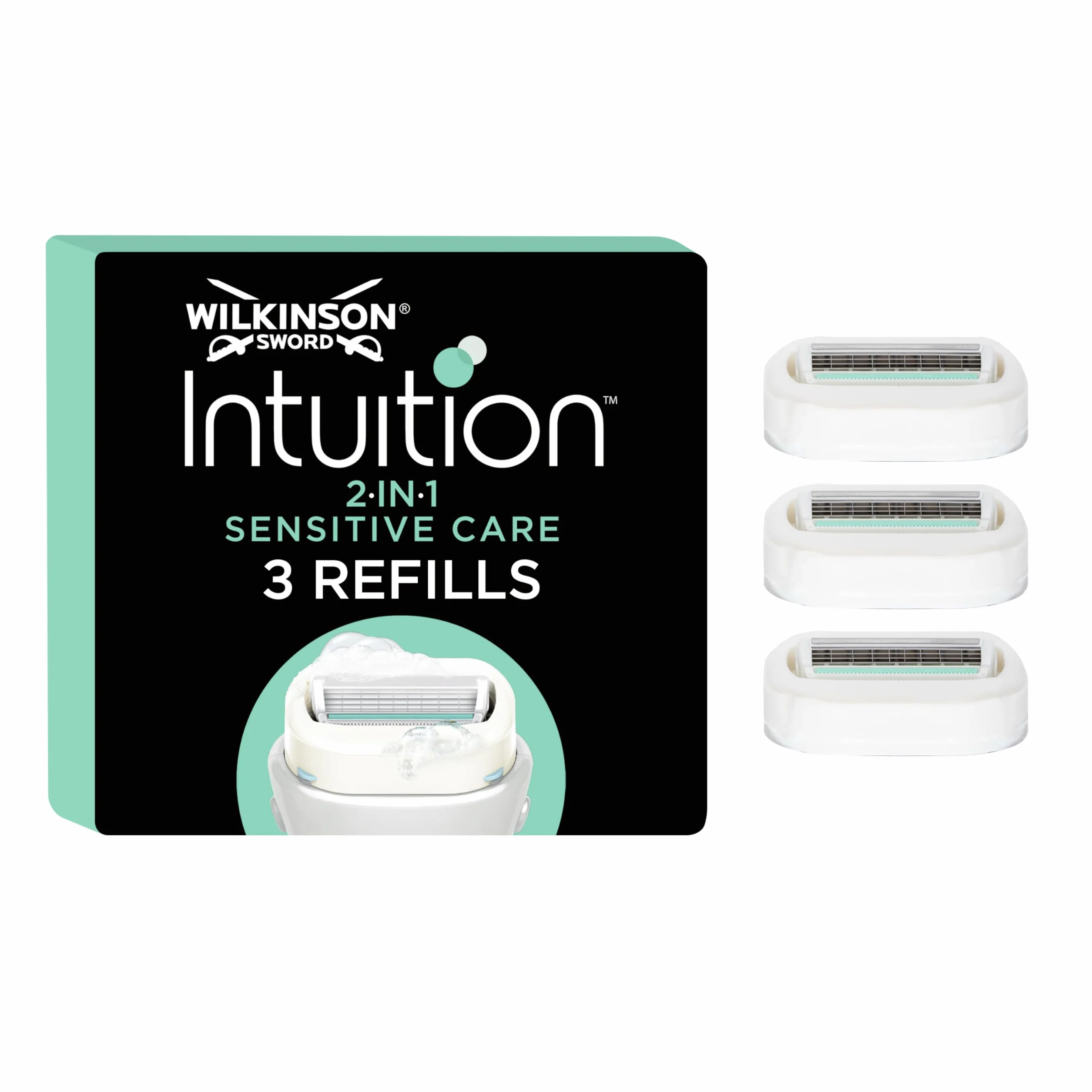 Wilkinson Sword Intuition 2in1 Sensitive Care Rasoio Donna Quadrilama Lame X3