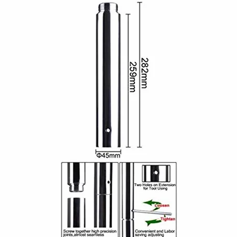 Palo per Pole Dance Regolabile in Altezza 2,24 m - 2,74 m Silver