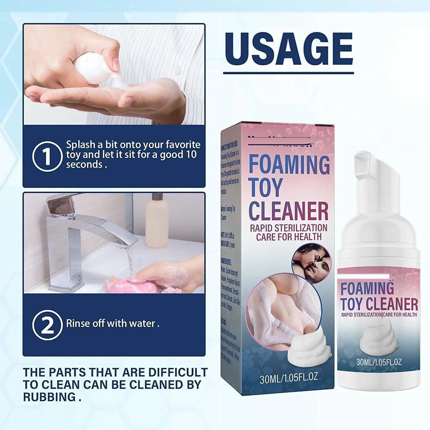 Fresh Foaming Toy Cleaner 30 ml 2 pezzi detergente a secco in schiuma per giocattoli