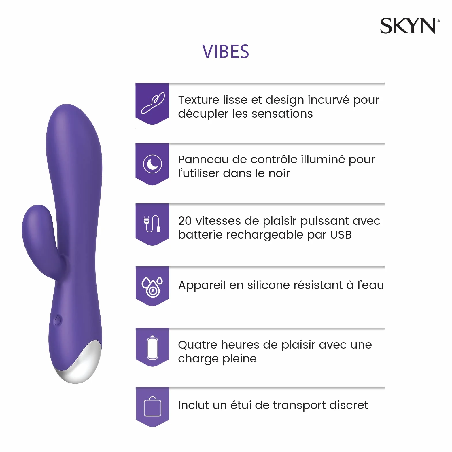 SKYN Vibes, vibratore rabbit con 20 modalità di vibrazione