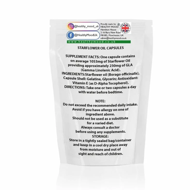 Olio di semi di borragine Starflower 1000 mg GLA 500 capsule