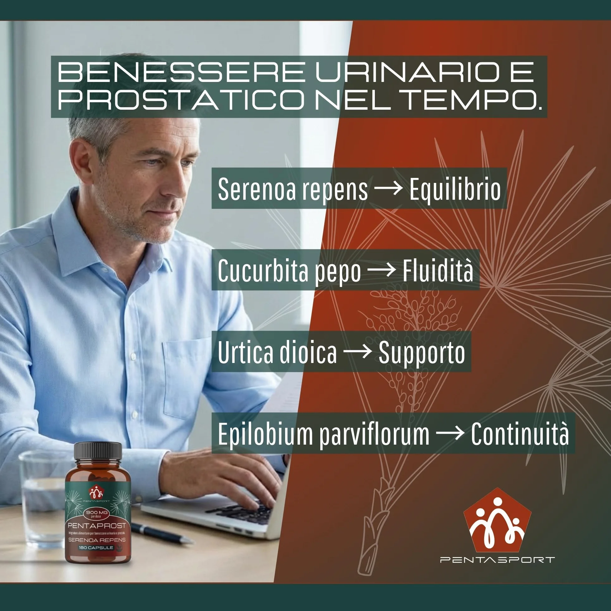 Serenoa Repens Prostata Forte 900mg 180 Capsule Integratore Benessere Uomo Saw Palmetto Supporto Funzione Prostatica Urinaria
