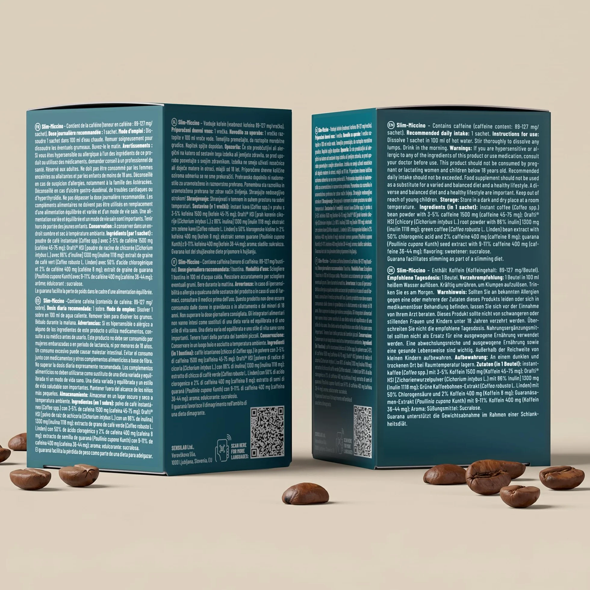 Sensilab Slimmium SlimMiccino XXL Termogenico Pre-Workout Caffè Solubile Caffè Verde con Inulina e Guaranà Bevanda alla Caffeina senza Zuccheri Aggiunti Gusto Cappuccino 30 Bustine