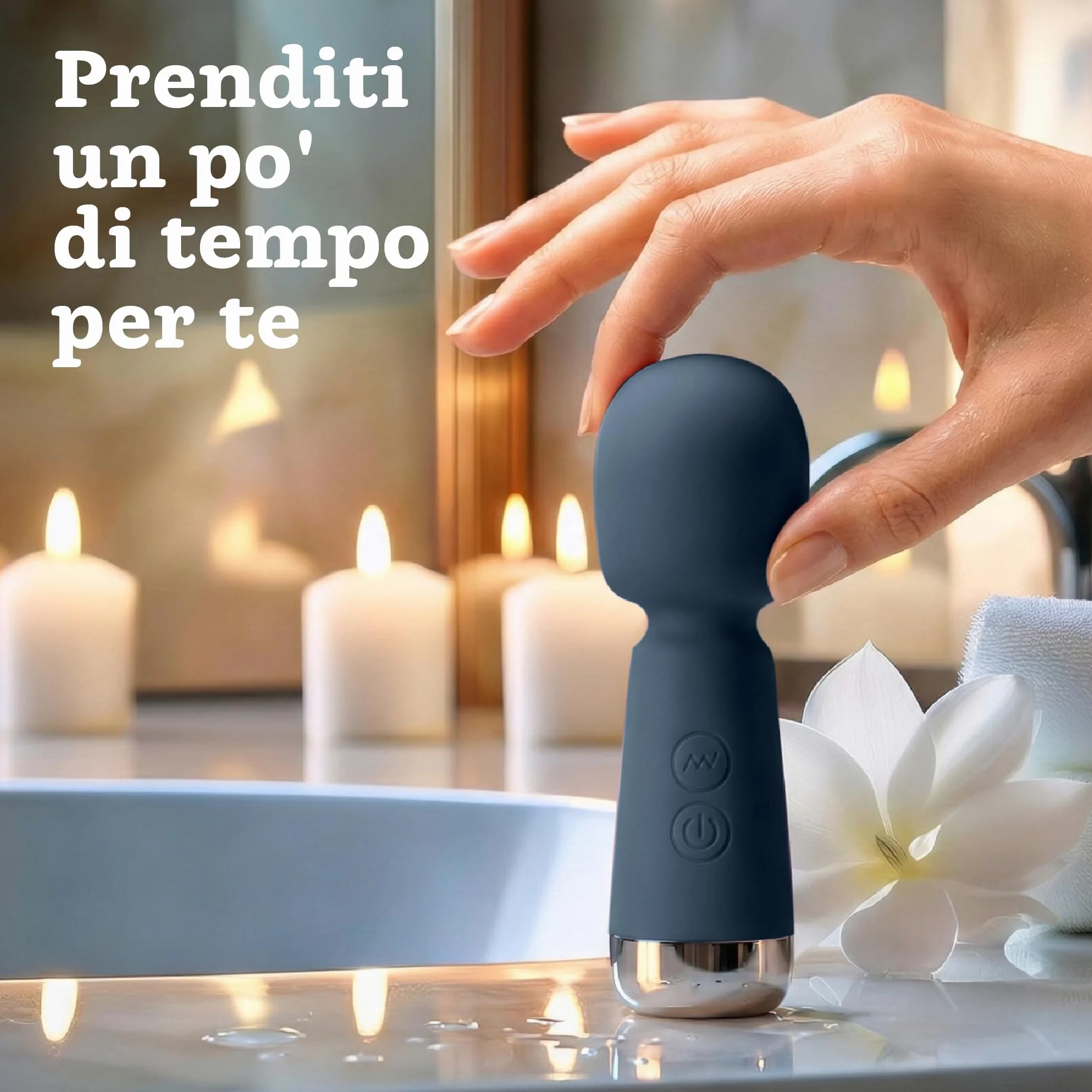 Mini vibratore di Oliver James – Wand vibratore ricaricabile in silicone con 5 velocità e 5 modalità, sex toy discreto per donne, 12,5 cm × 4,3 cm (Zaffiro di mezzanotte)